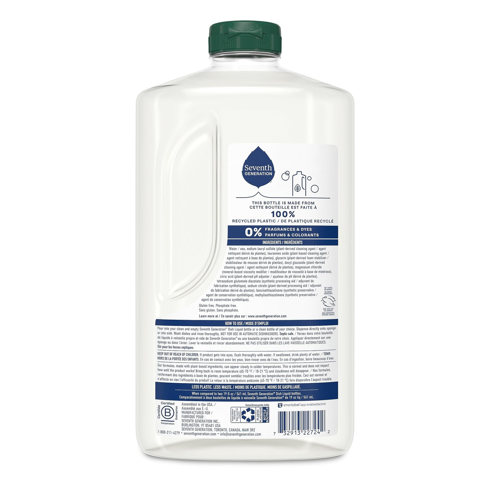 Seventh Generation Dish Liquid Soap Refill Free & Clear Dish Soap for sensiti…