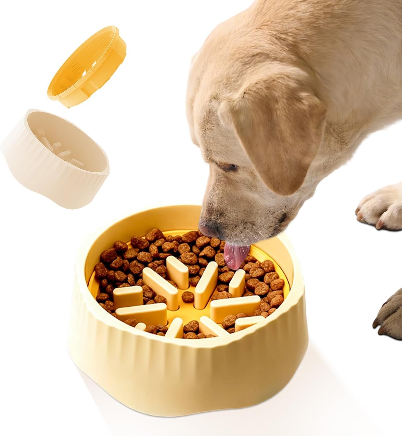 Slow Feeder Dogs Bowl Large Dogs Anti-Gulping Pet Slower Food Feeding Bowl