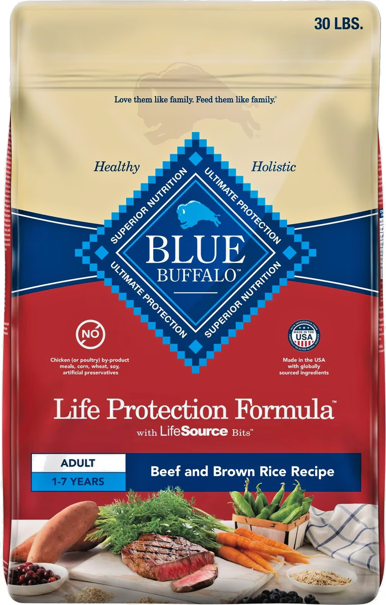 Blue Buffalo Life Protection Adult Beef and Brown rice recipe Dry Dog Food 30lb