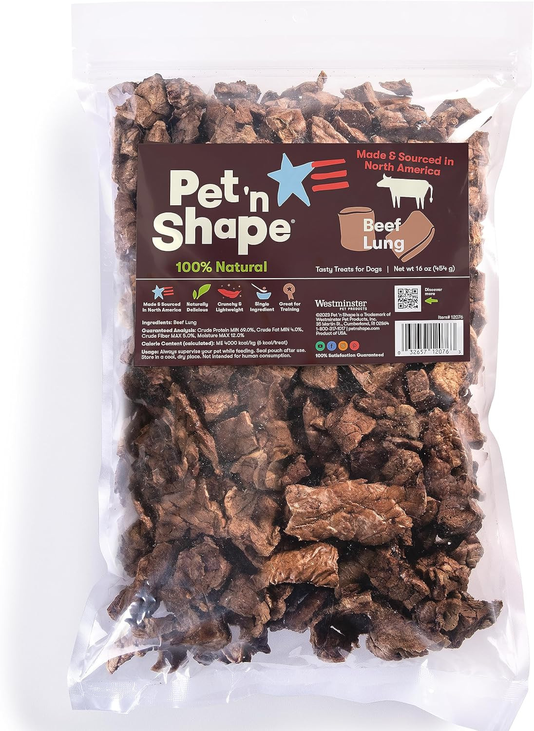Beef Lung Dog Treats – Made and Sourced in the USA – Training Treat, 1 Pound