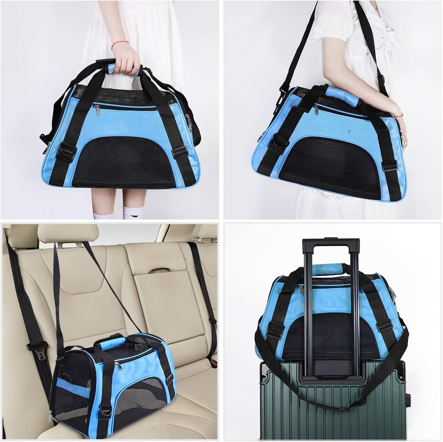 M/L Pet Carrier Bag Airline Approved Portable Soft Dog Cat Puppy Travel Cage Bag