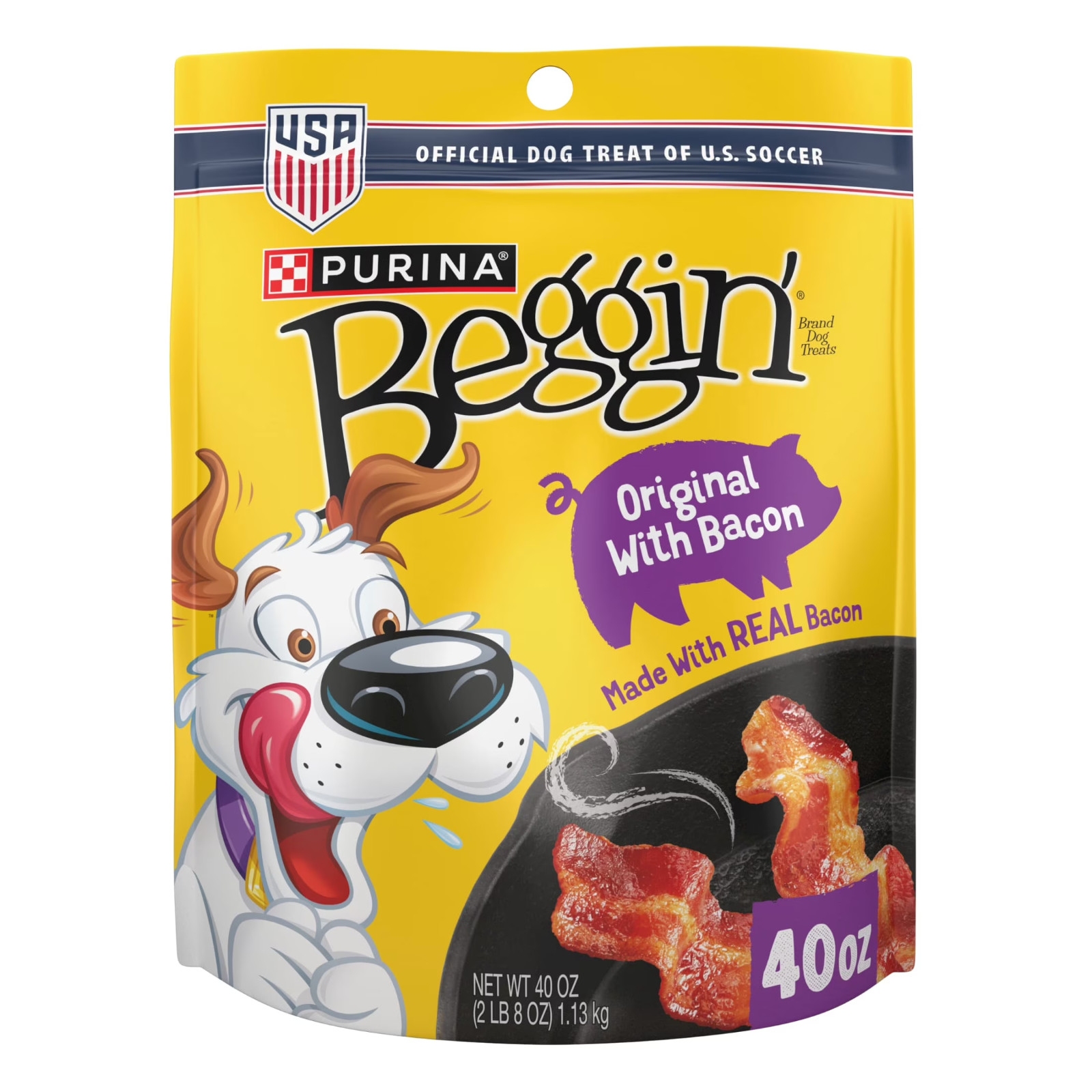 3 PACK – Purina Beggin’ Strips Bacon Flavor Soft Dog Treats Tender Chews, 40 oz