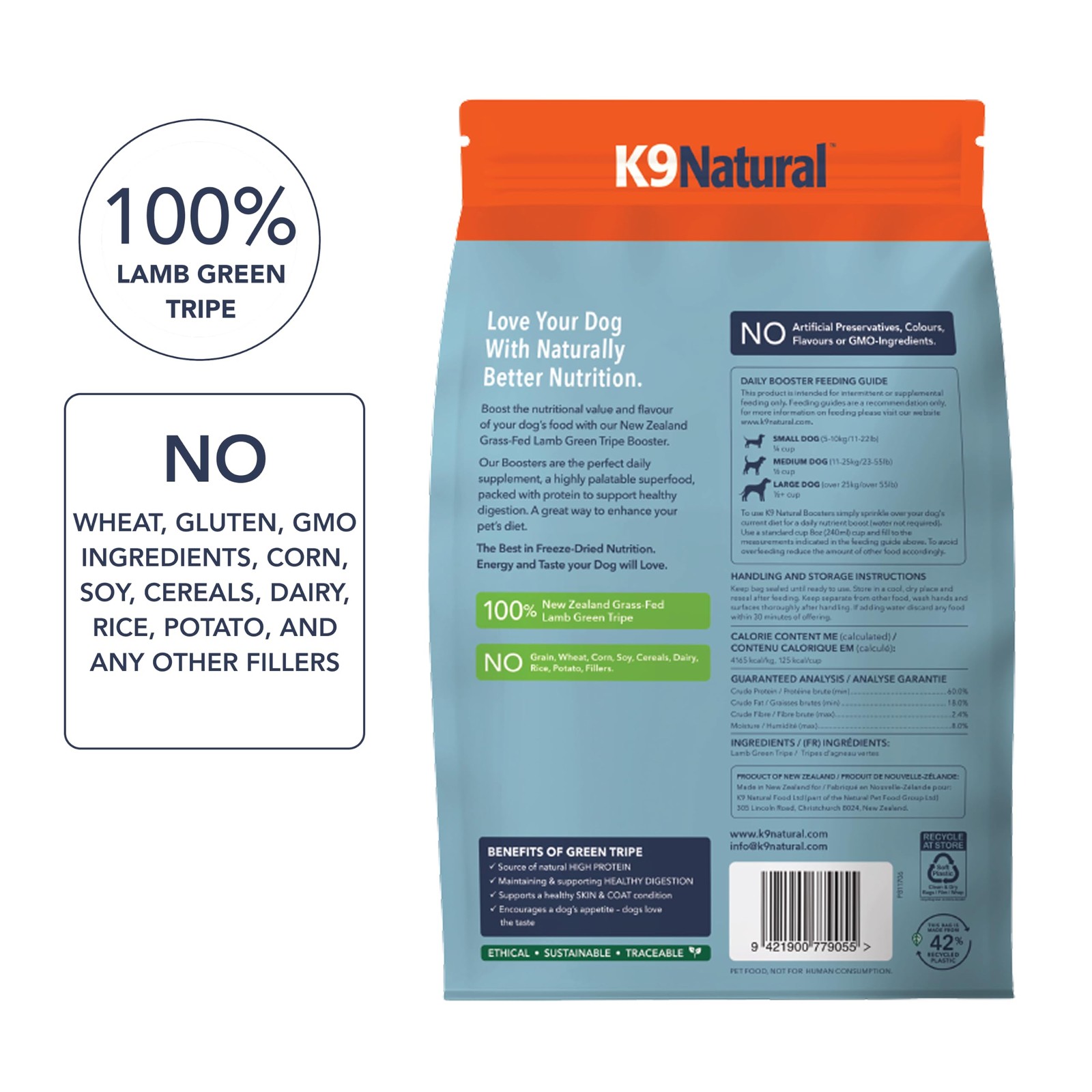 K9 Natural Freeze Dried Dog Food Topper with Verified 7 Ounce (Pack of 1)