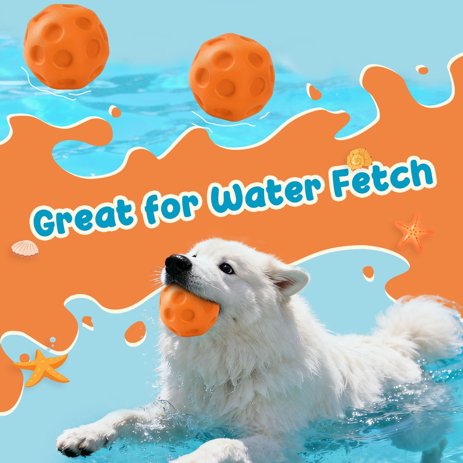 KIPRITII 3 Pack Dog Balls for Medium & Large Dogs – High Bounce & Orange