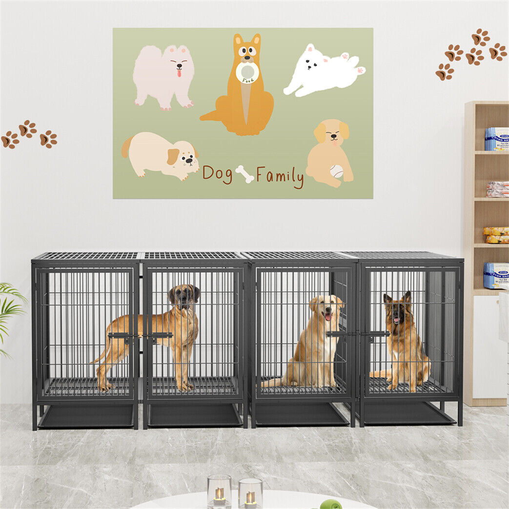 XXXL Super Premium Dog Cage Strong Metal Crate Pet Kennel Partition for 2 Dogs