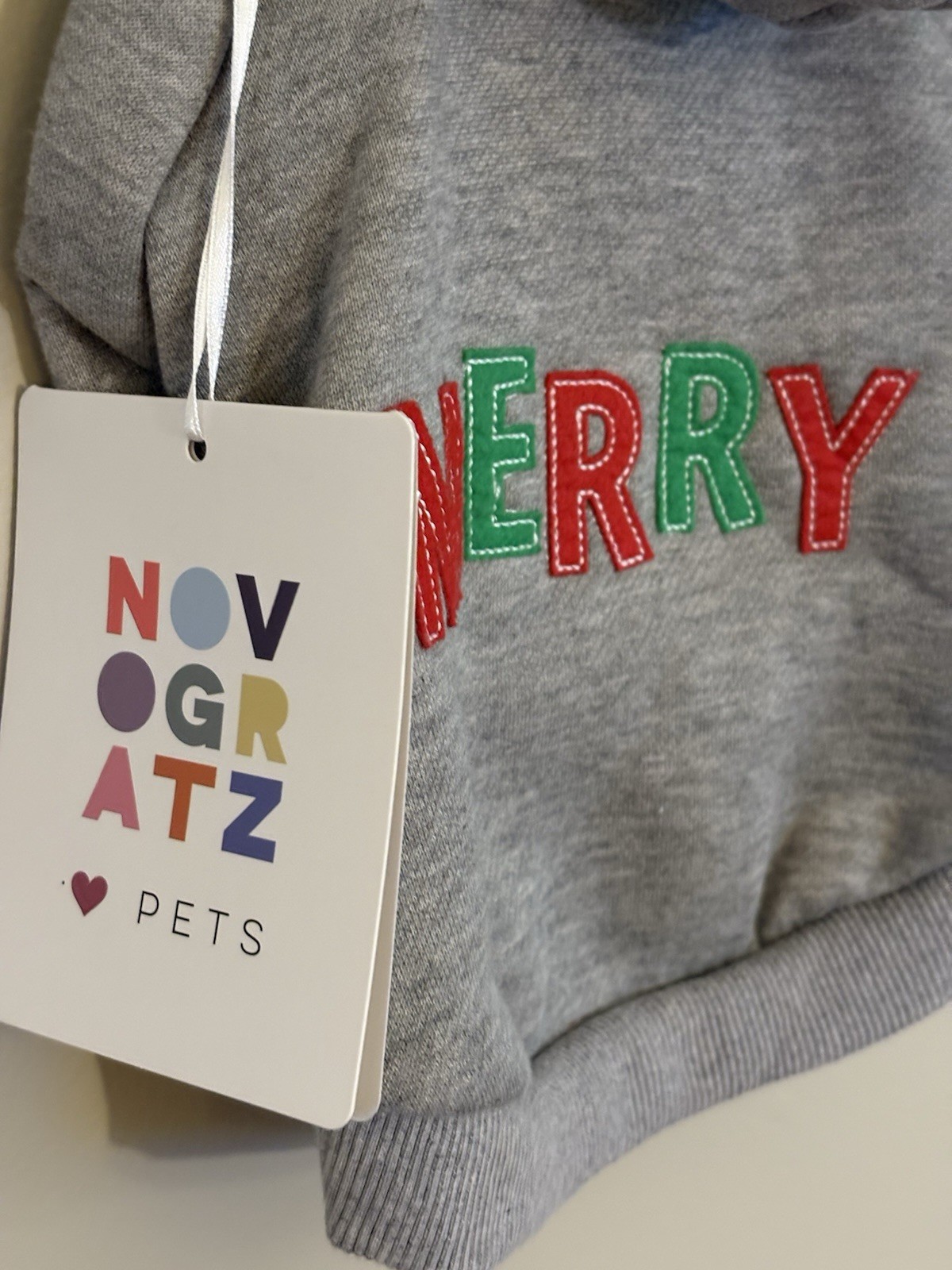 Novogratz Hoodie Dog Jacket XTRA SMALL GRAY Merry – Holiday Wear. NEW WITH TAGS