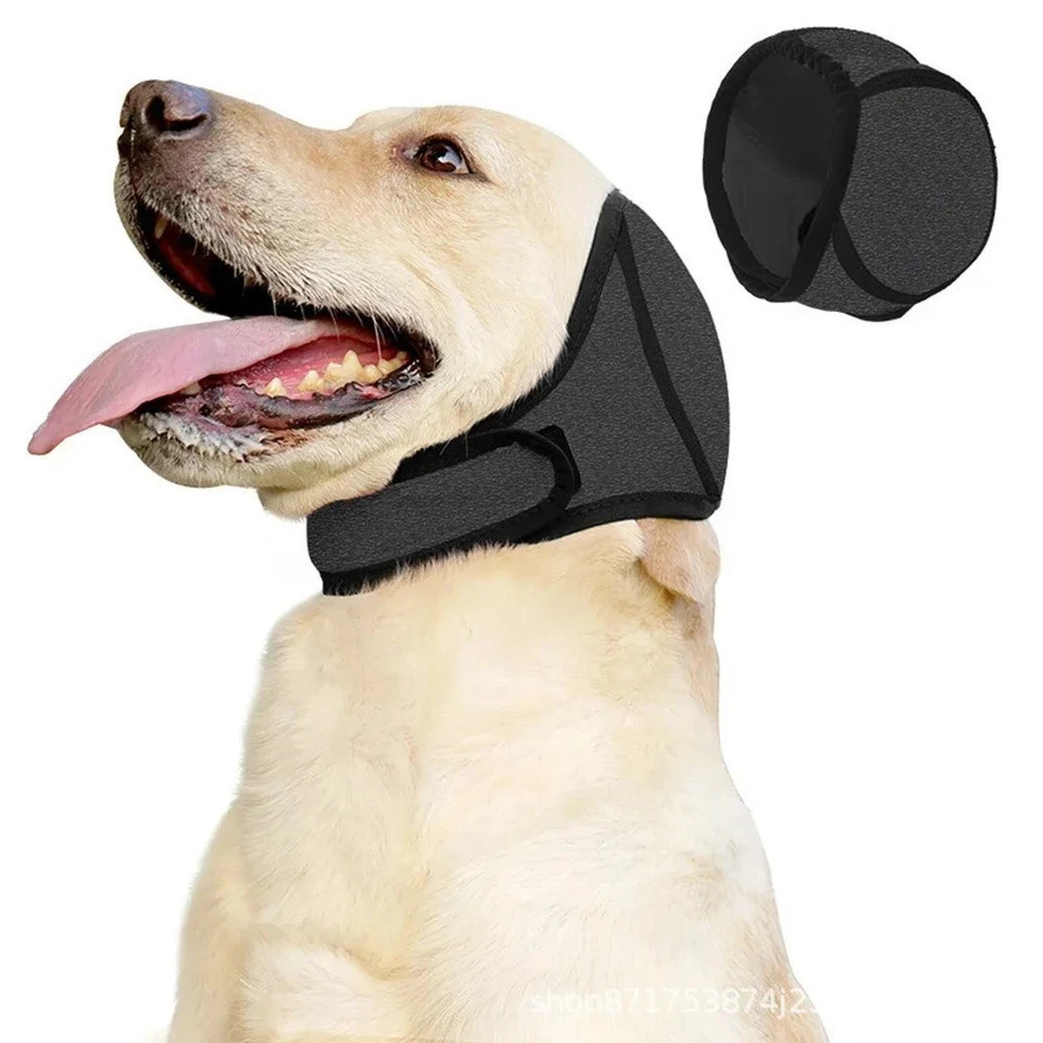 Waterproof Dog Ear Muffs Grooming & Swimming Calming Hood Noise Cover