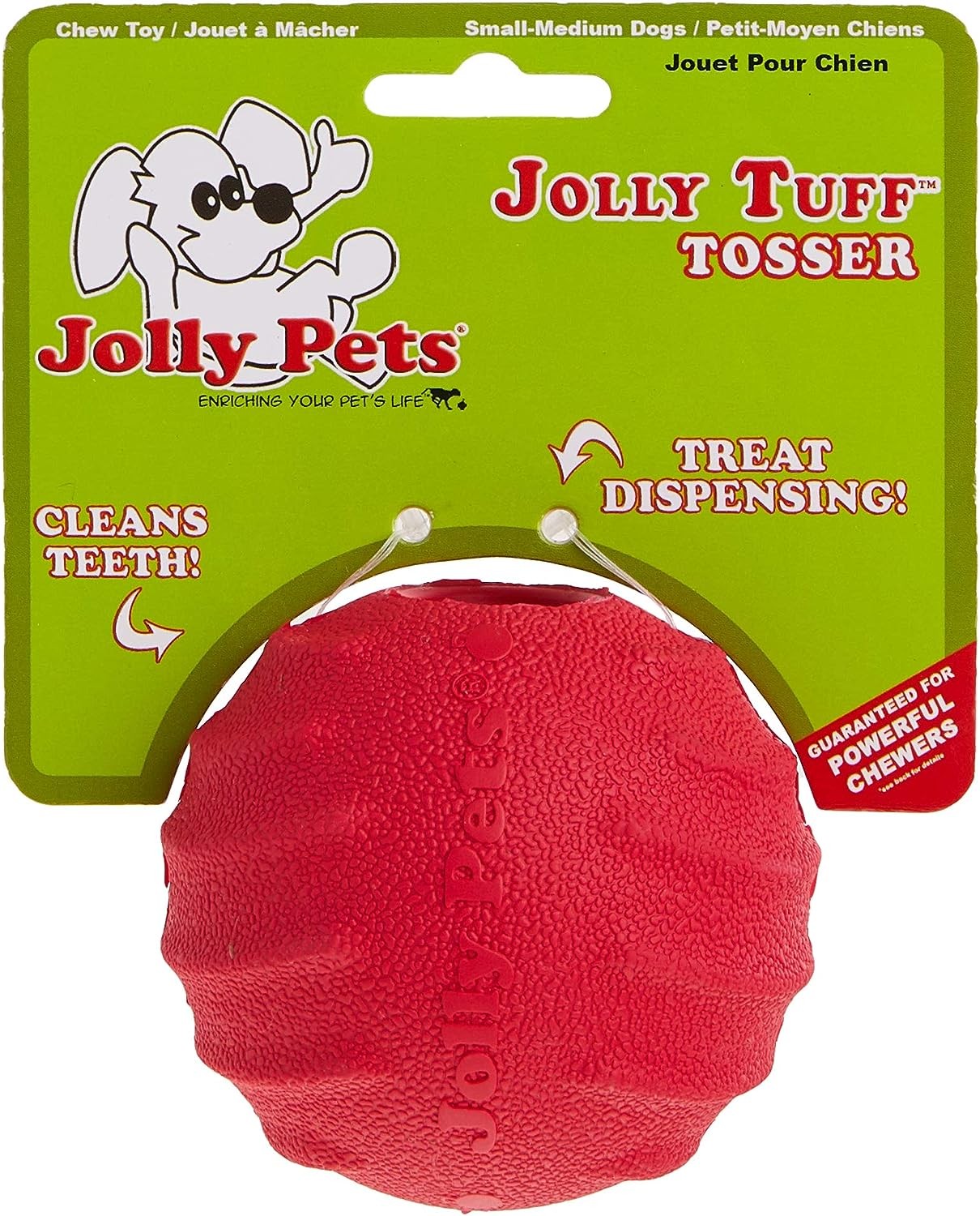 Jolly Pets Jolly Tuff Tosser Unique Rubber Durable Interactive Dog Toy 3 inch