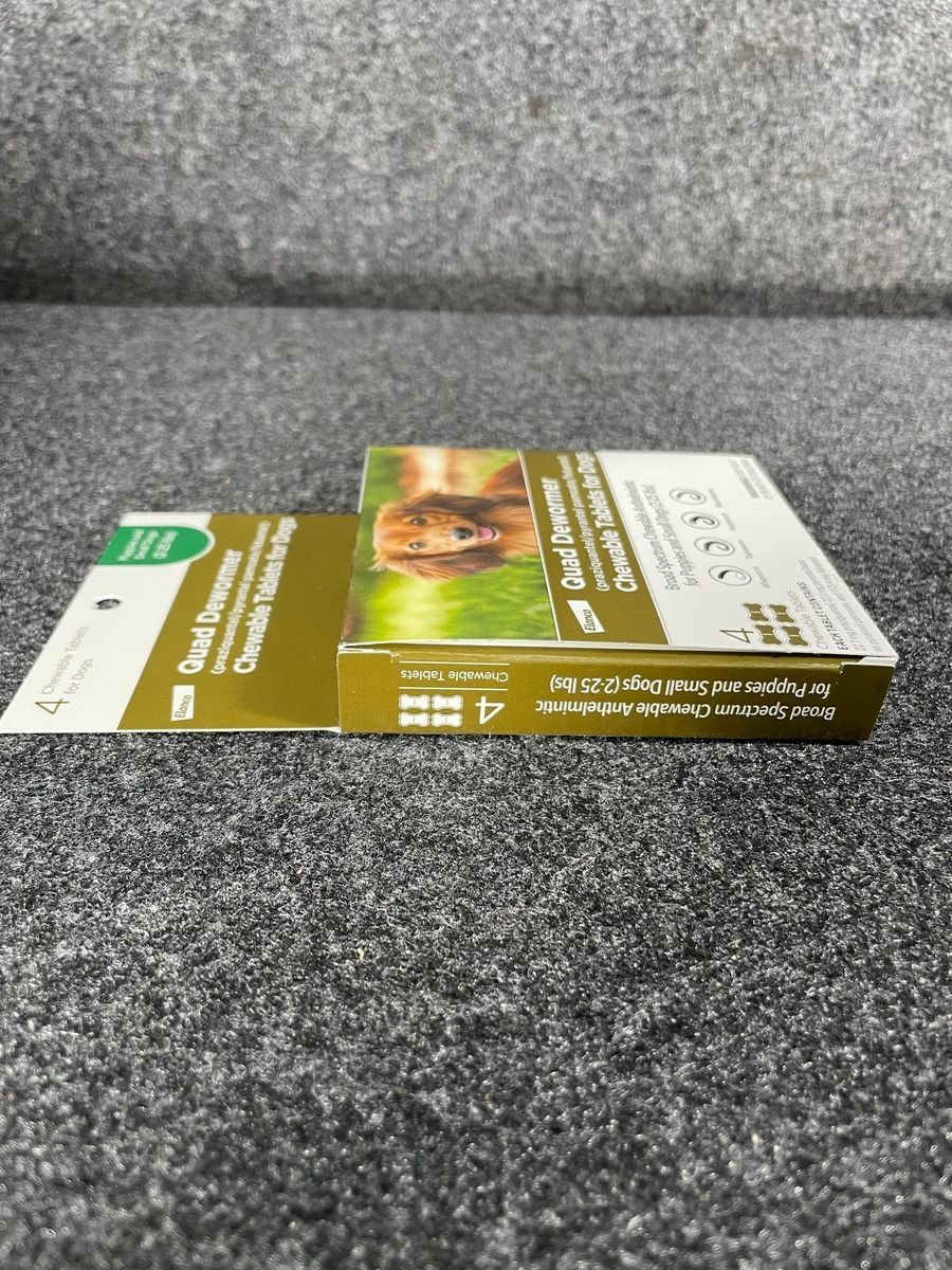 ELANCO Quad Dewormer 4 Chewable Tablets for Small Dogs & Puppies 2-25lbs