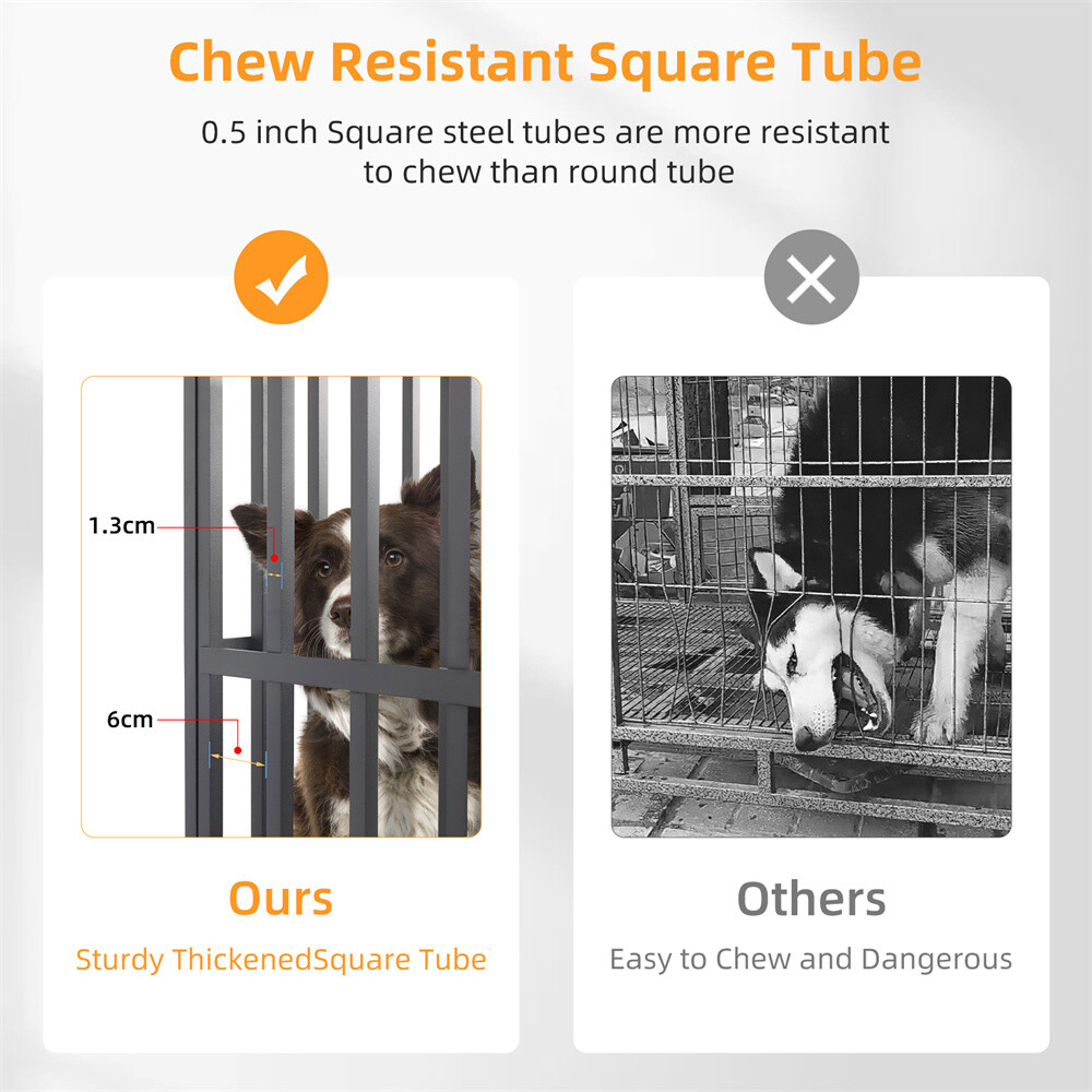 Heavy Duty Indestructible Dog Crate Cage for Large Medium High Anxiety Dogs