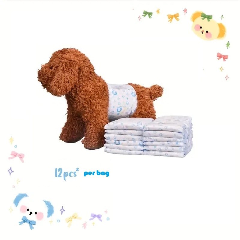 60 ct Disposable Male Dog Wraps, Diapers, Tight, Absorption & Comfort, All Sizes