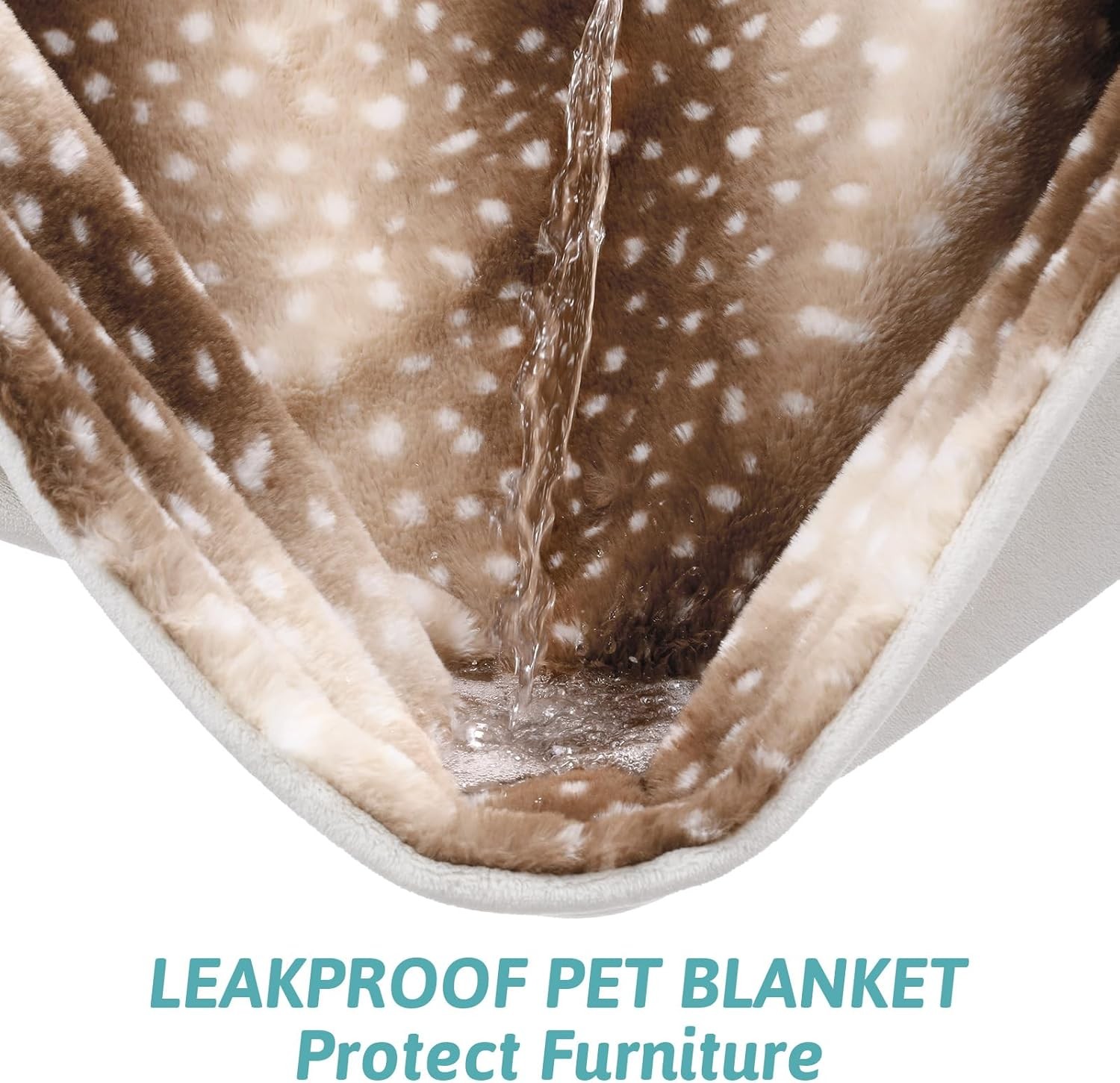 Faux Fur Blanket with Moose Print Waterproof Pet Blanket Size: 50×60 inches