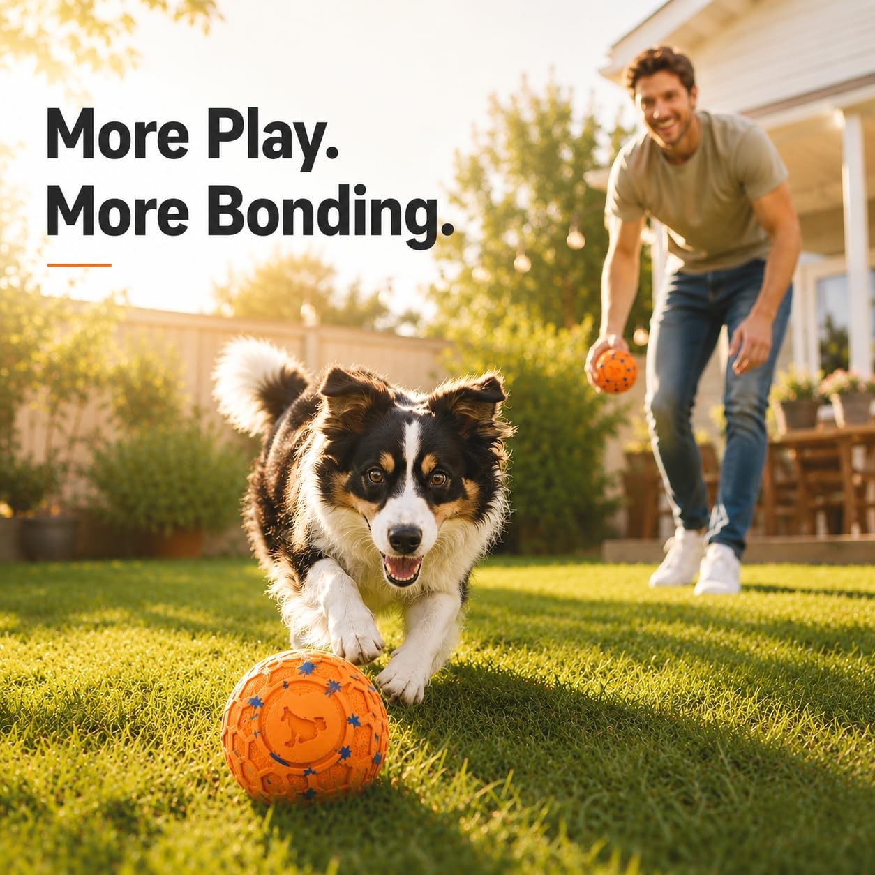 Interactive Dog Ball for Medium & Large Dogs, Automatic Moving Dog Toy with M…