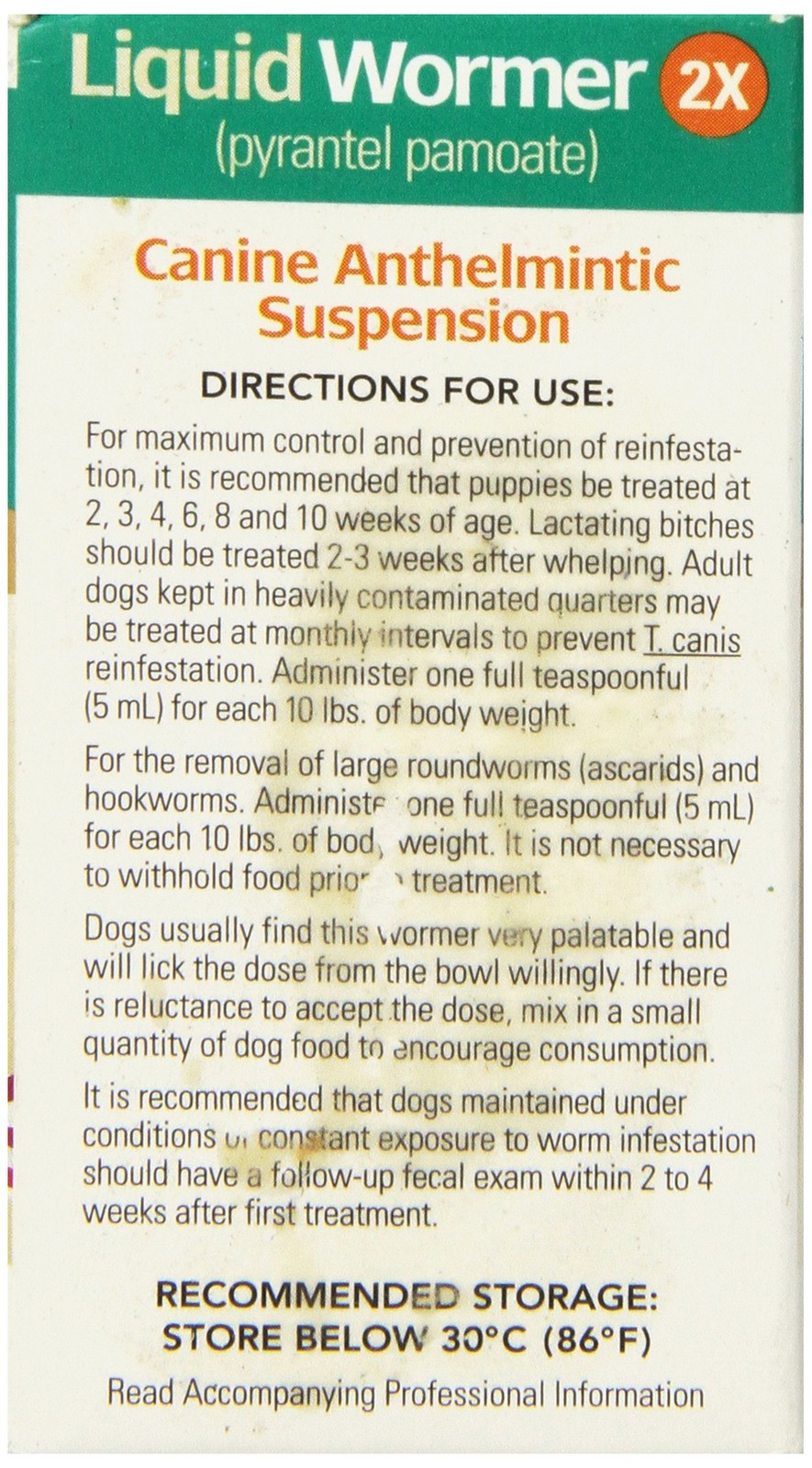 Durvet 2x LIquid Wormer, 2 oz, For Puppies and Adult Dogs