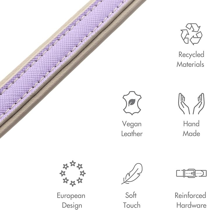 NINA WOOF London Vegan Leather Dog Collar Lavender XS Extra Small
