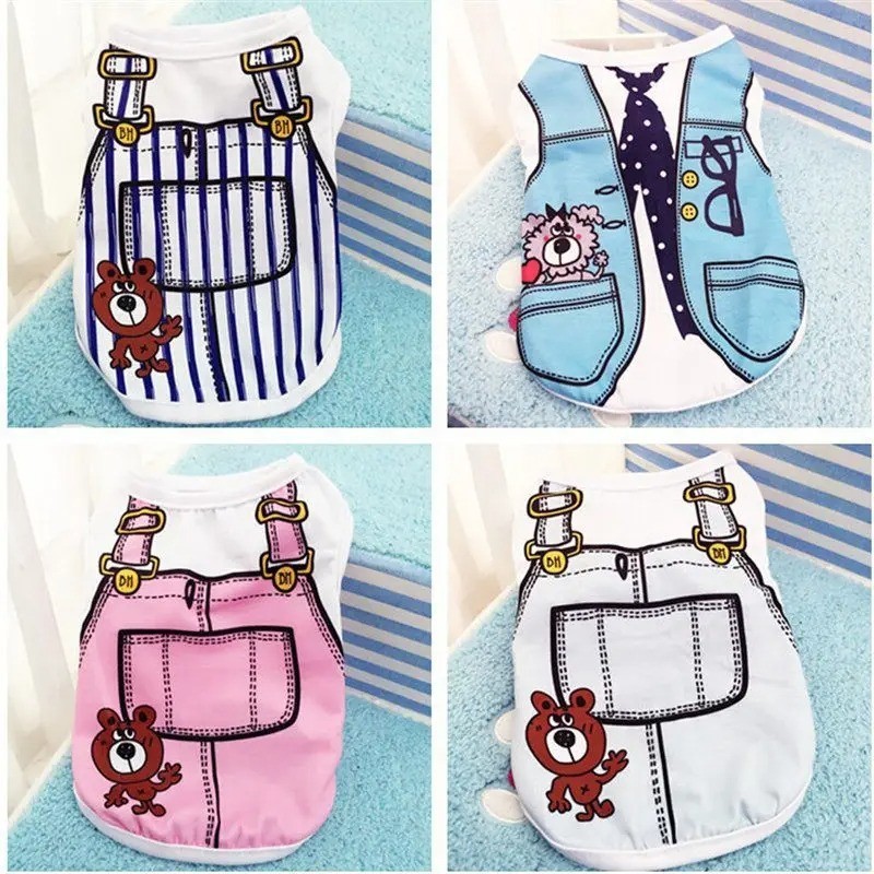 Summer T-Shirt For Small Pet Dog Clothes Cartoon Clothing Puppy Dogs Soft Vests