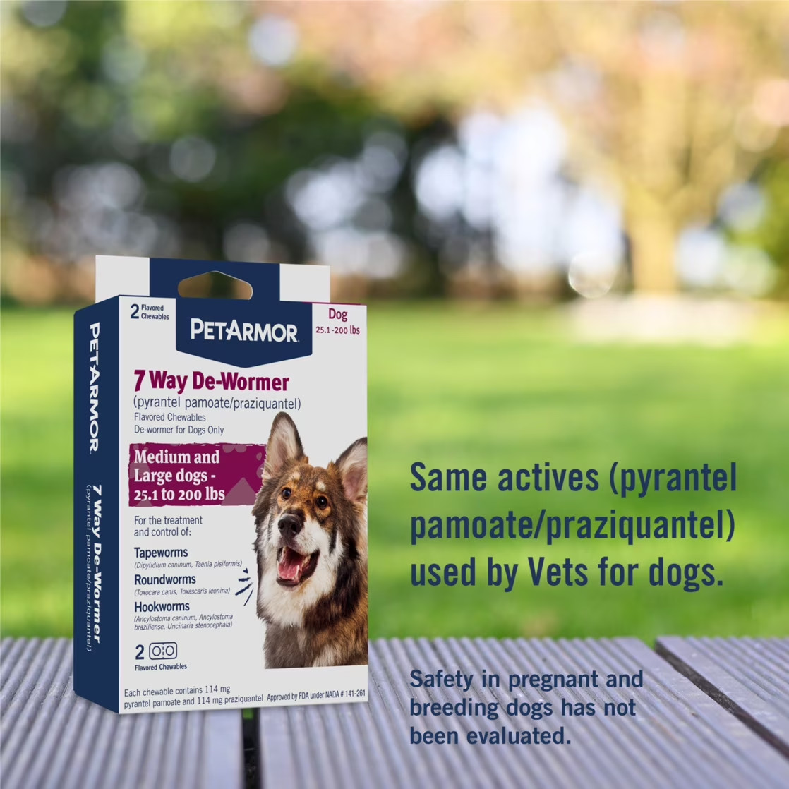 PetArmor 7 Way De-Wormer for Dogs, Oral Treatment for Tapeworm, Over 25 lbs