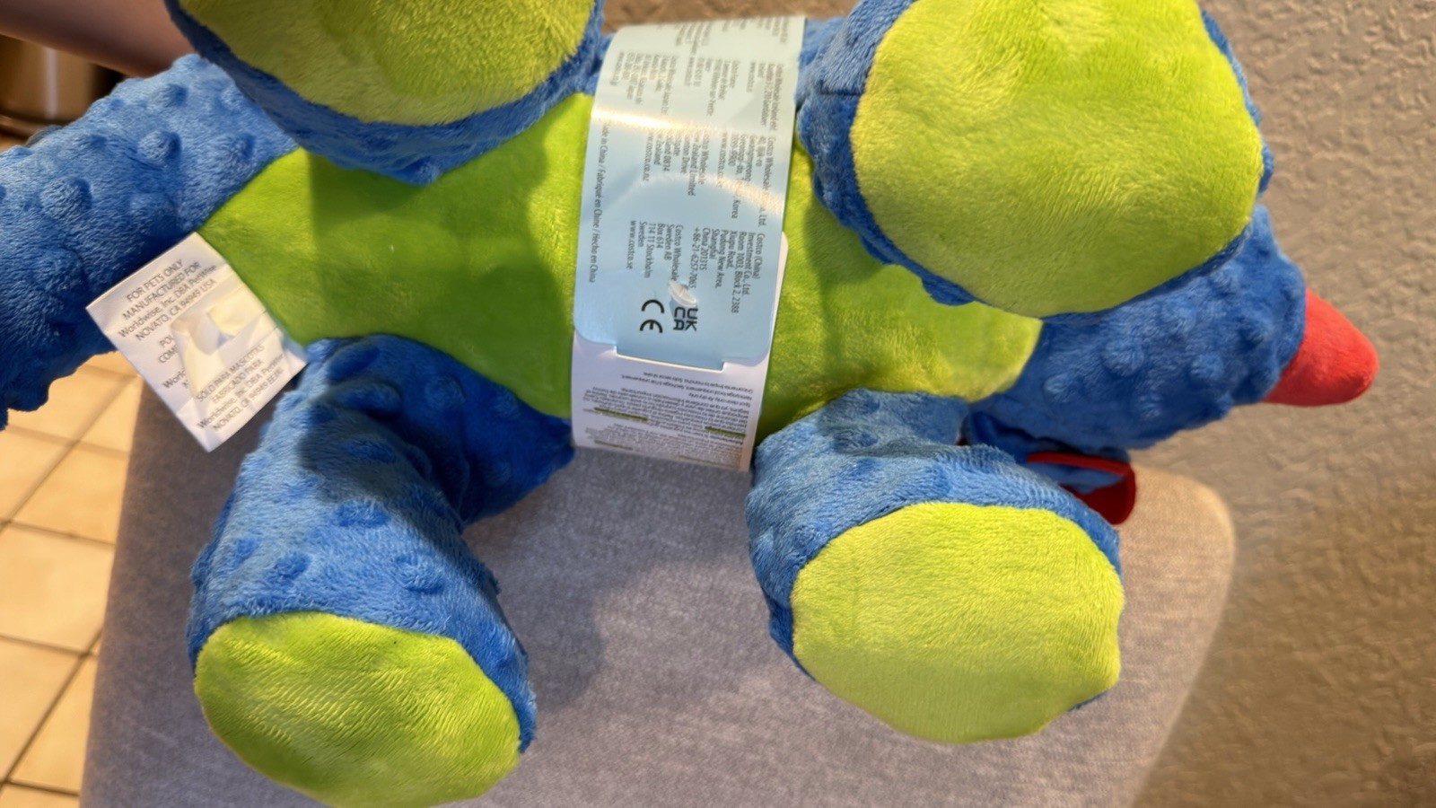Go Dog Toy Triceratops Dinosaur with Chew Guard Technology blue dog toy New