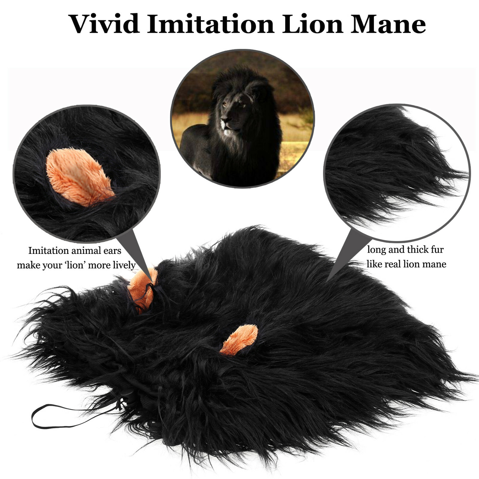 Lion Mane for Dogs, Funny Halloween Costume Apparel for Dogs, Snoods for Dogs