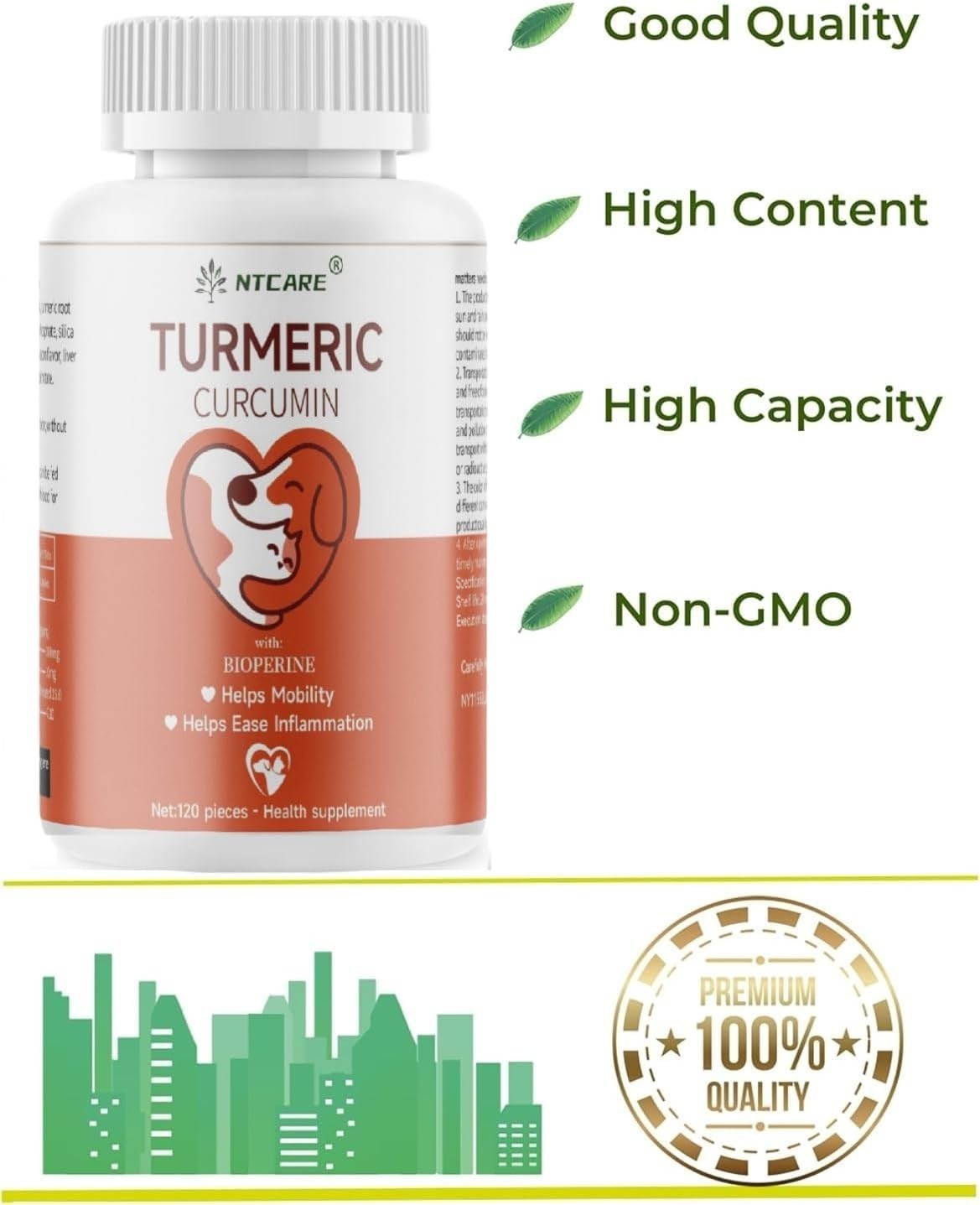 Turmeric for Dogs Anti Inflammatory Pain Relief -Dog Pain Relief-120 Chewable Ta