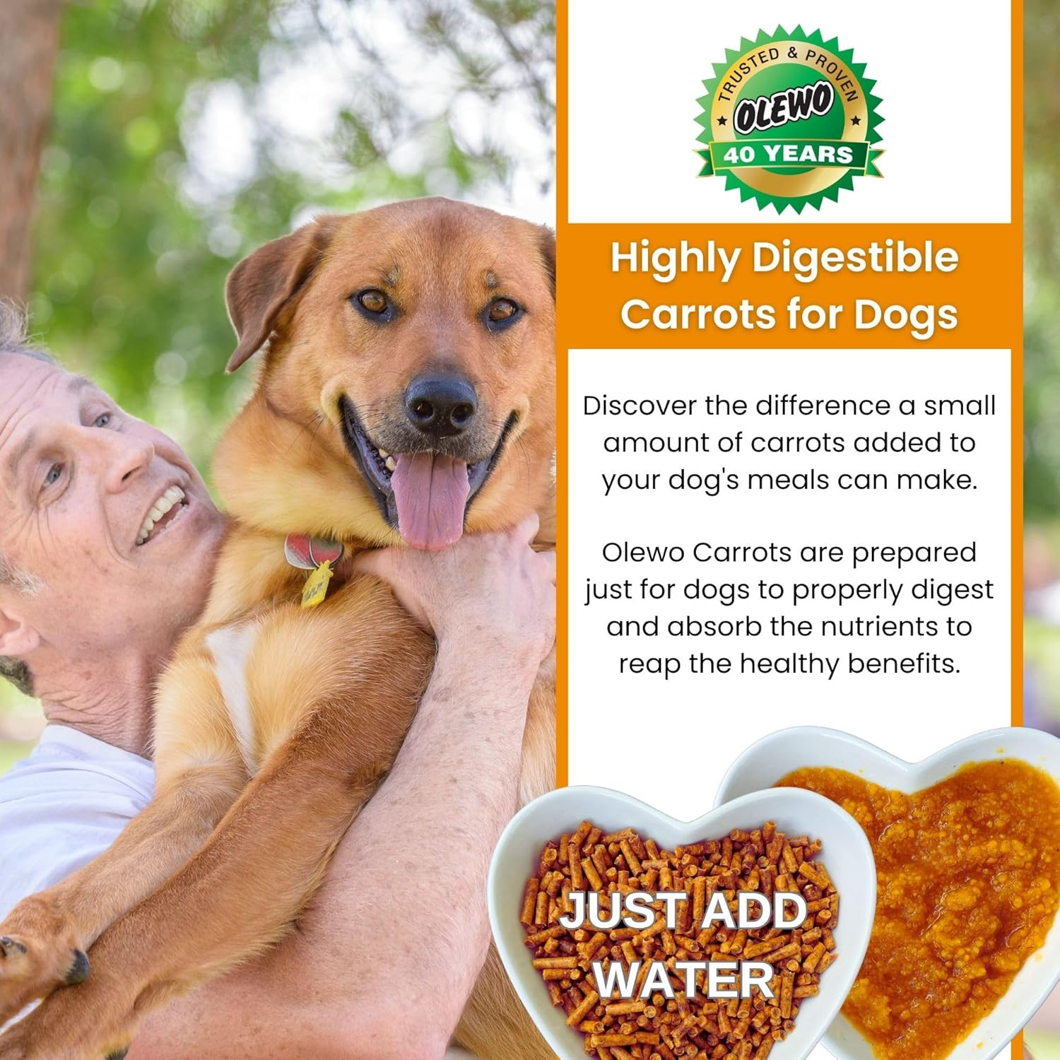 Original Carrots for Dogs – Fiber for Perfect Poop, Dog Food Toppers for Picky E