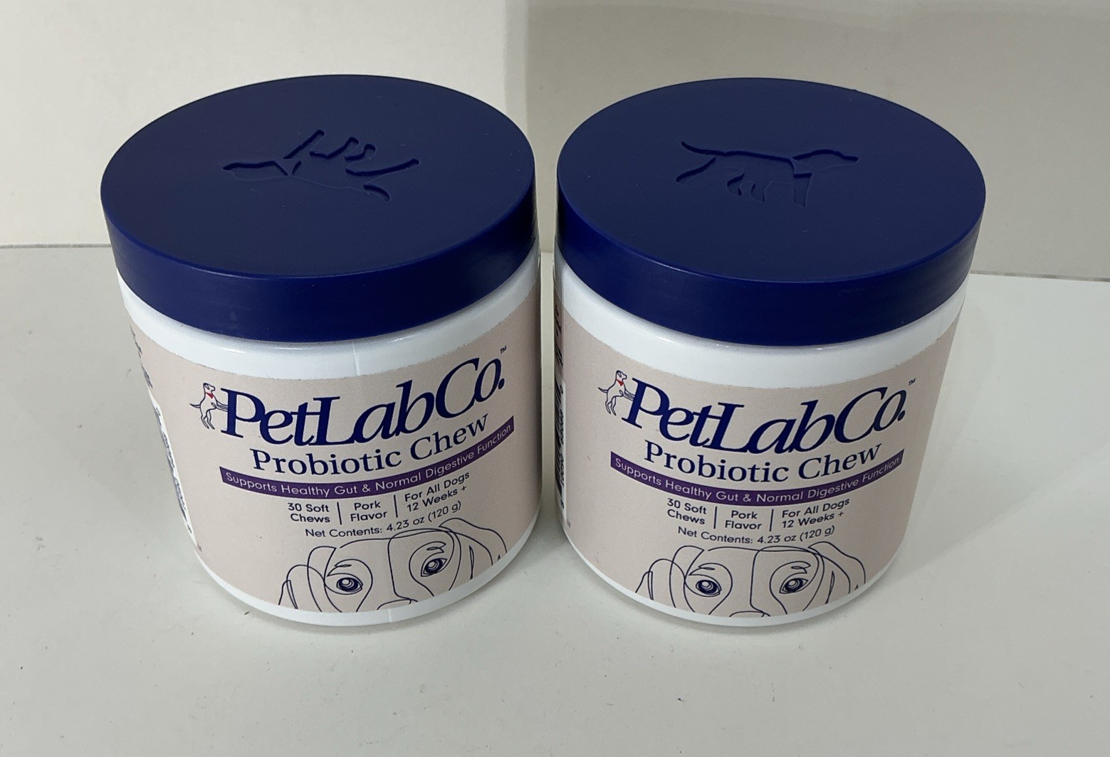 PetLabCo Probiotic Chew Pork Flavor Digestion Aid 2x 30 Soft Chews for Dogs