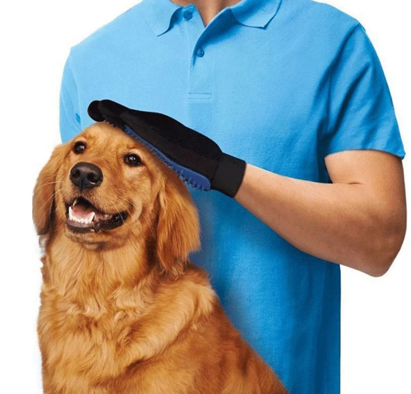 Pet Hair Remover Glove Brush Dog Cat Grooming Massage Soft Bath Shedding Glove