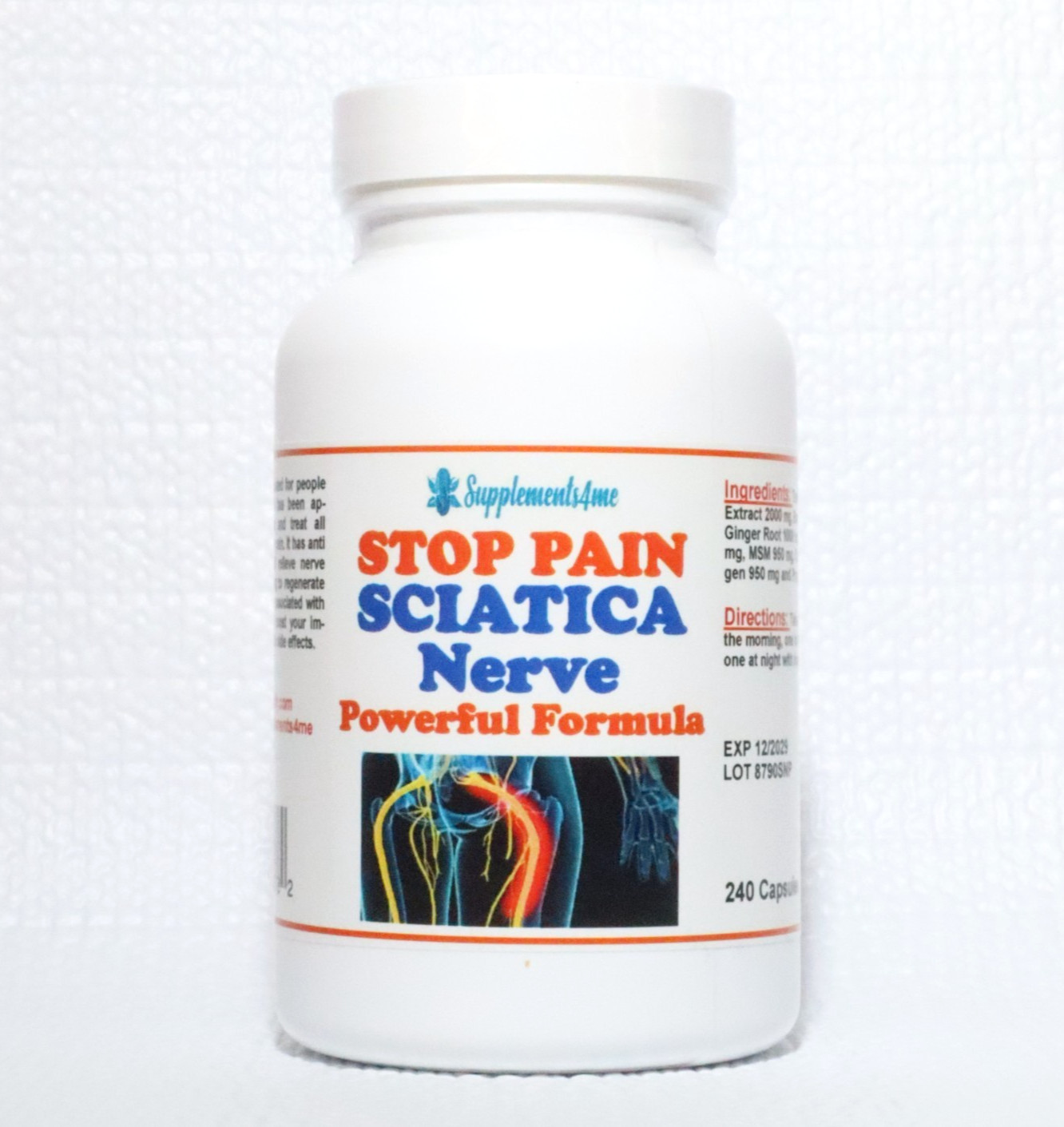POWERFUL HERBS TO IMPROVE YOUR LIFE FOR SCIATICA PAIN – 240 CAPS – MADE IN USA