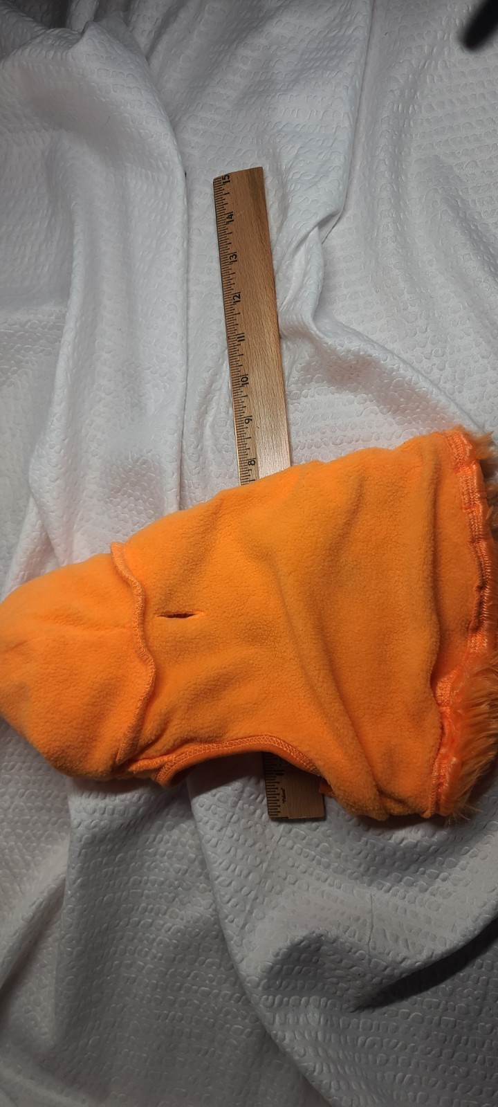 2 Xtra Small Dog Cat Sherpa Halter Collar Faux Suede Pumpkin Costume Plushie