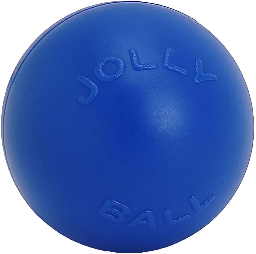 Jolly Pets Push-N-Play Ball – 14-Inch Blue Durable Toy for Ultimate Outdoor Play