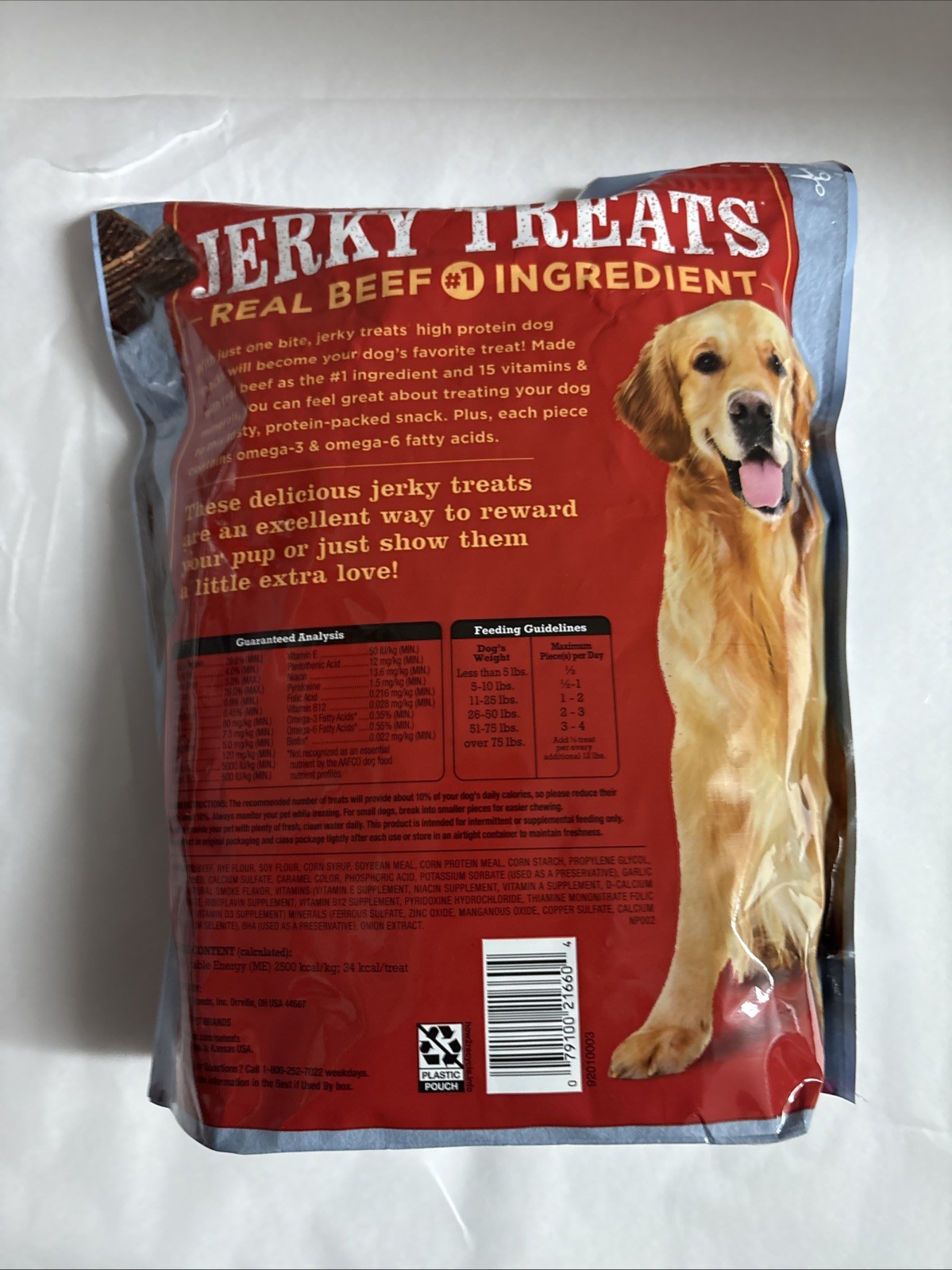 Real Beef Jerky Treats Dog Snacks 60 oz 3.75 LB Produced Made in USA