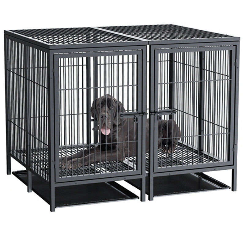 XXXL Super Premium Dog Cage Strong Metal Crate Pet Kennel Partition for 2 Dogs