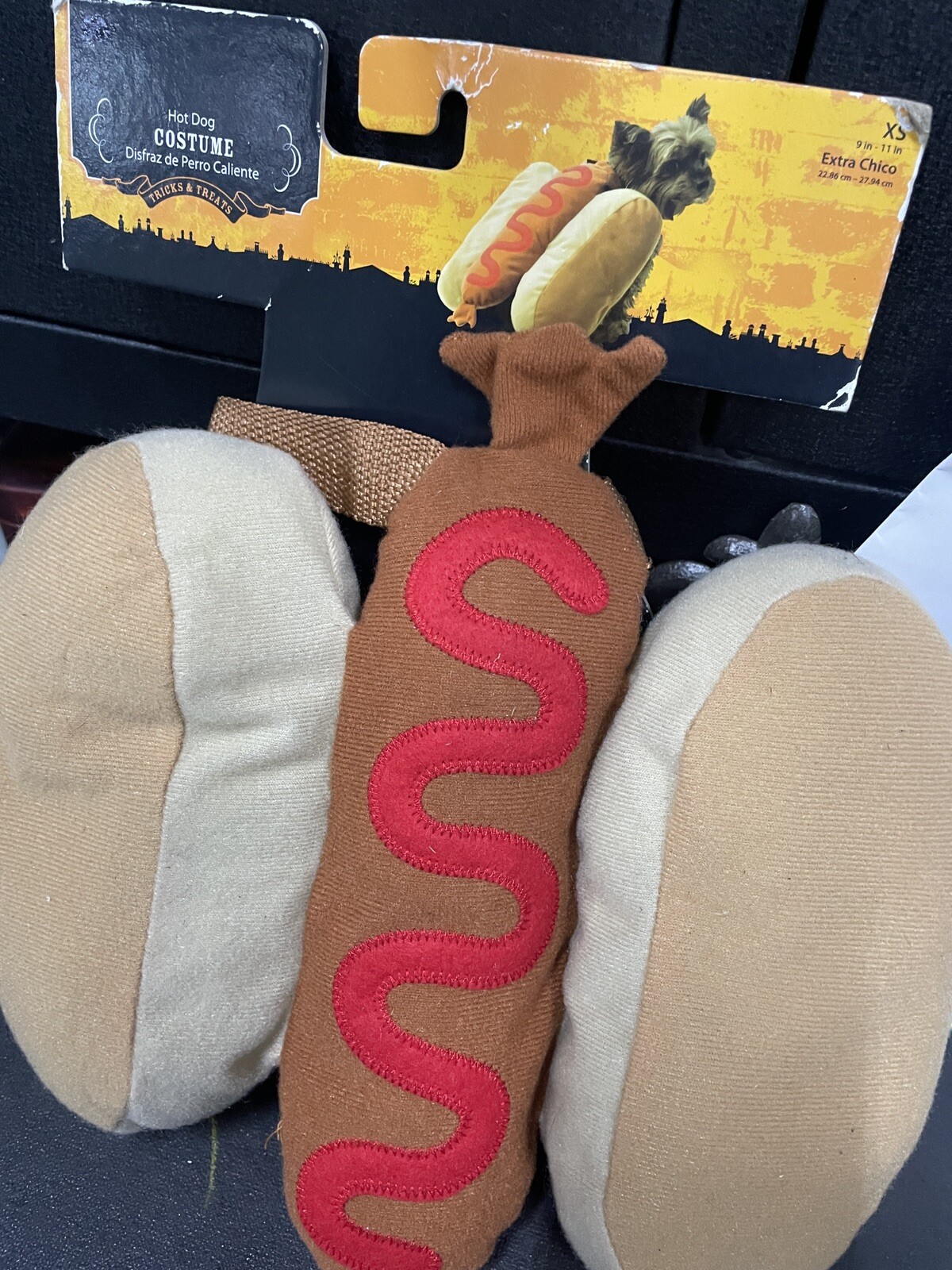 Halloween Dog Costume HOTDOG Size Xtra Small 9-11 in.