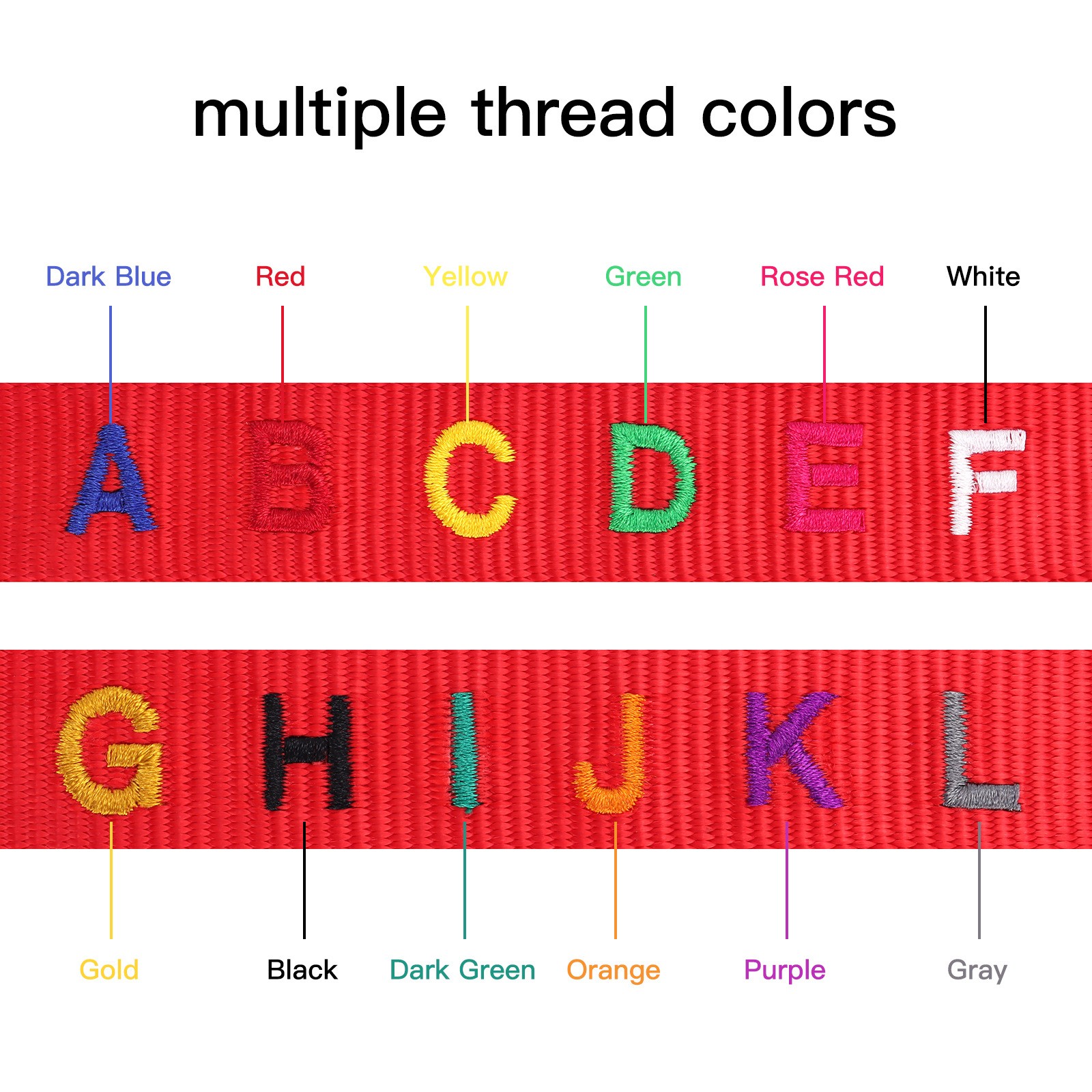Personalized Dog Collar – Embroidered Reflective Nylon with ID, Name & Phone US
