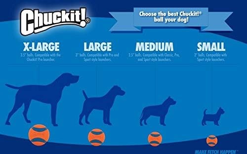 ChuckIt High Bounce Rubber Fetch Ball For Medium Dogs Assorted Colors 2.5-Inch