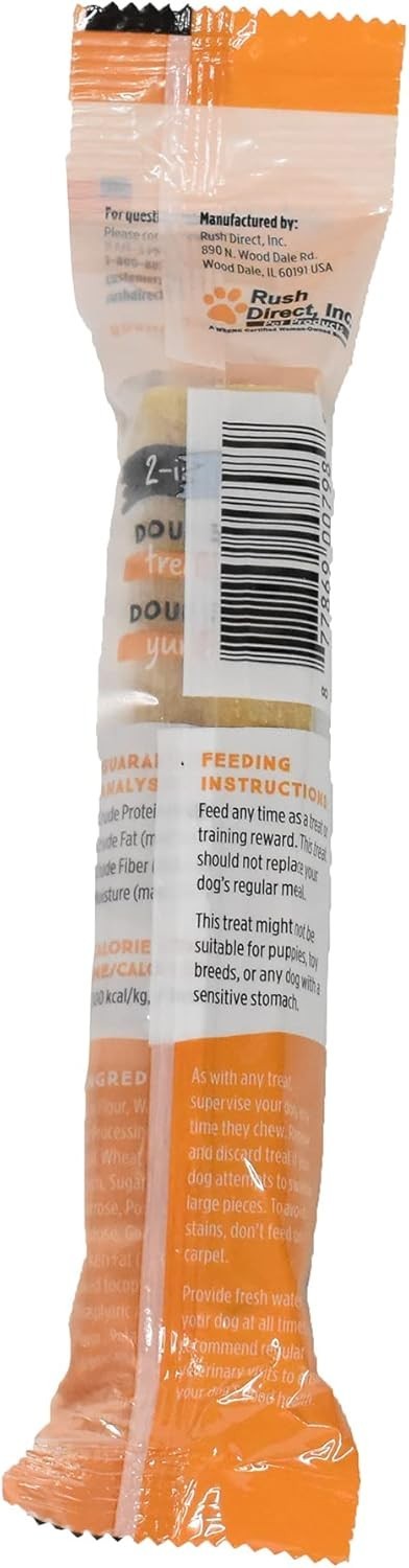 Peanut Butter Double Treat Bones: Long-Lasting Dog Treats Made in USA for Large