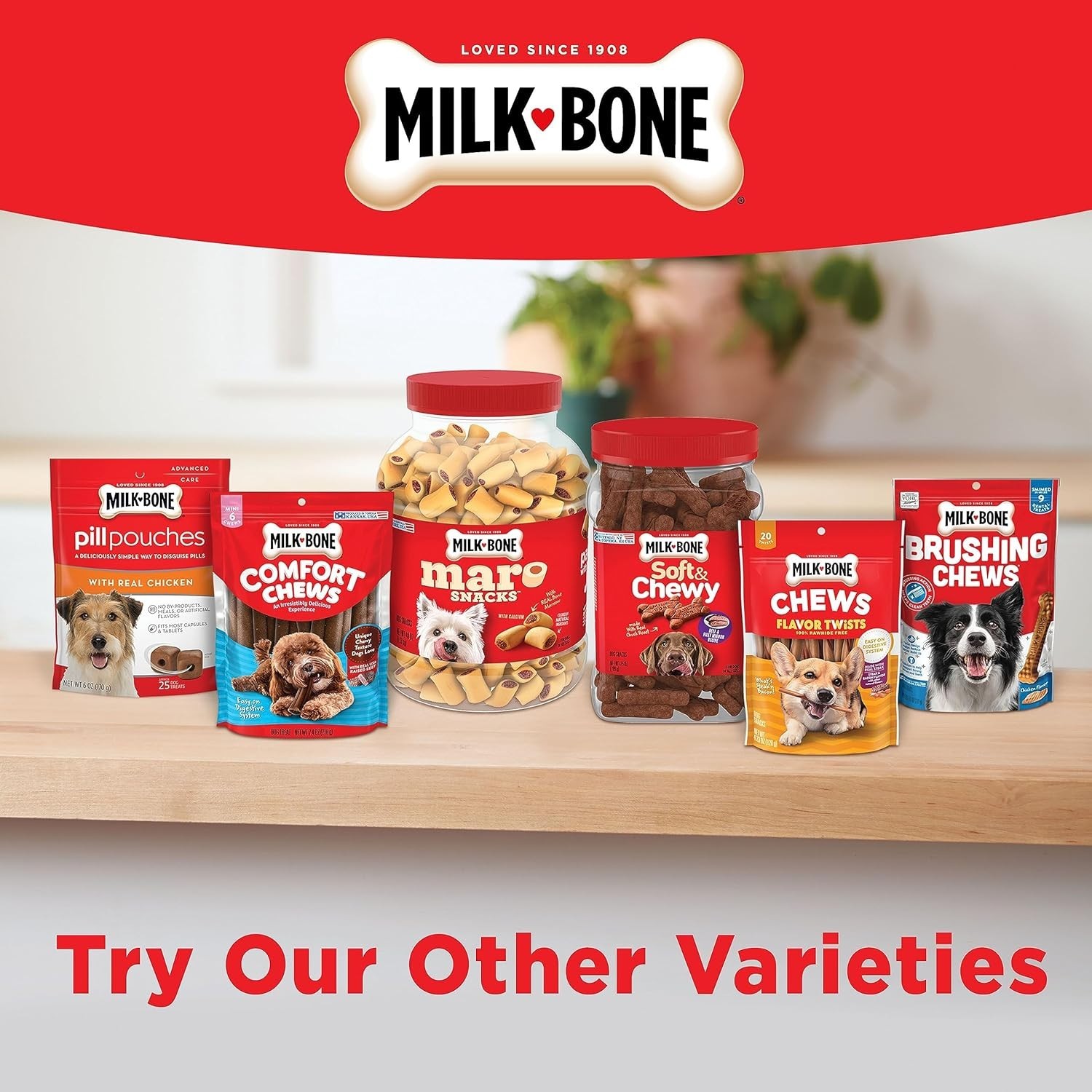 Milk-Bone Gravy Bones Dog Treats with 4 Meat Flavors Coated in Gravy, 7 LBS