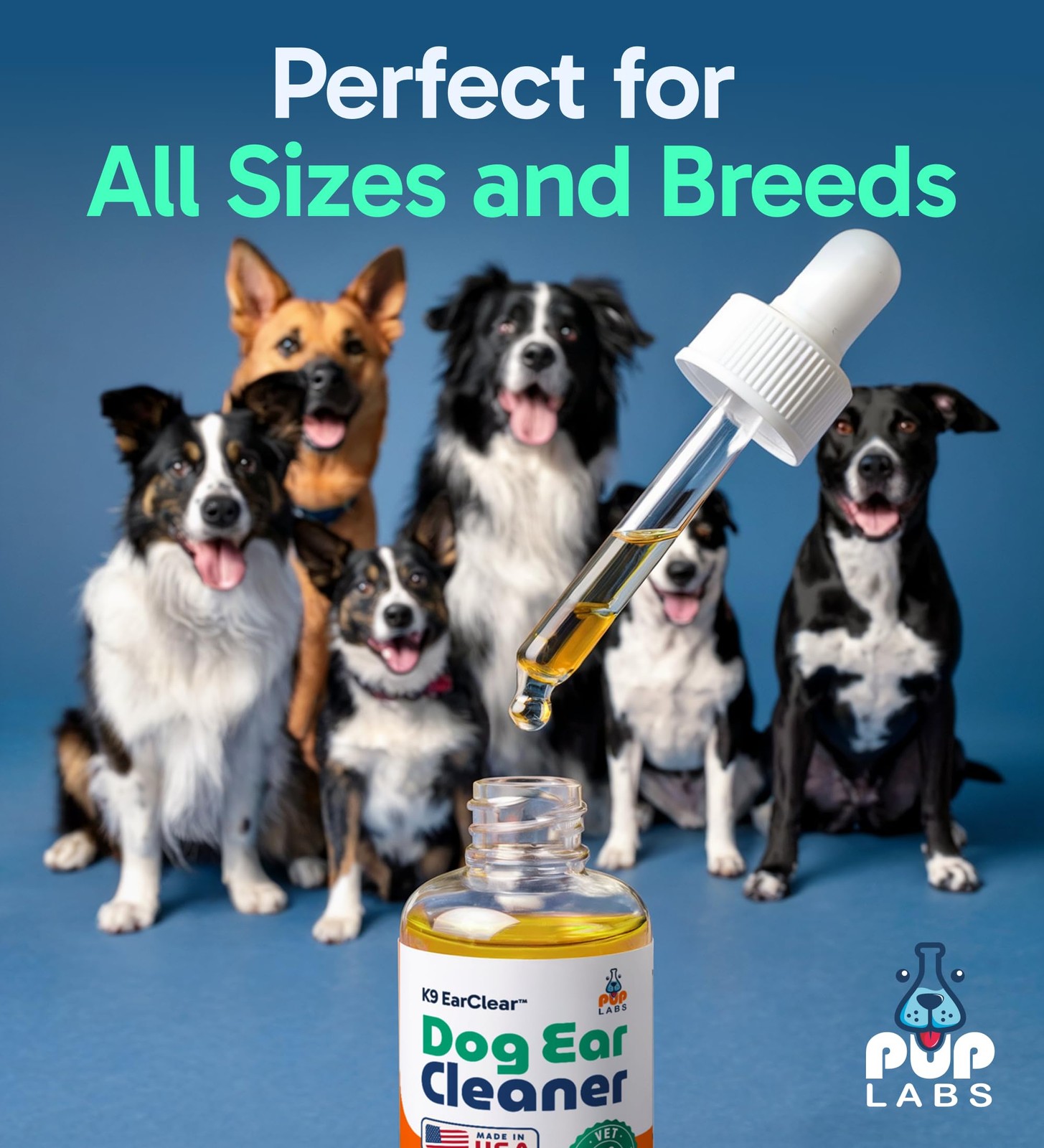 Ear Clear, Natural Dog Ear Cleaner and Infection Treatment for Dogs, Dog Drop…
