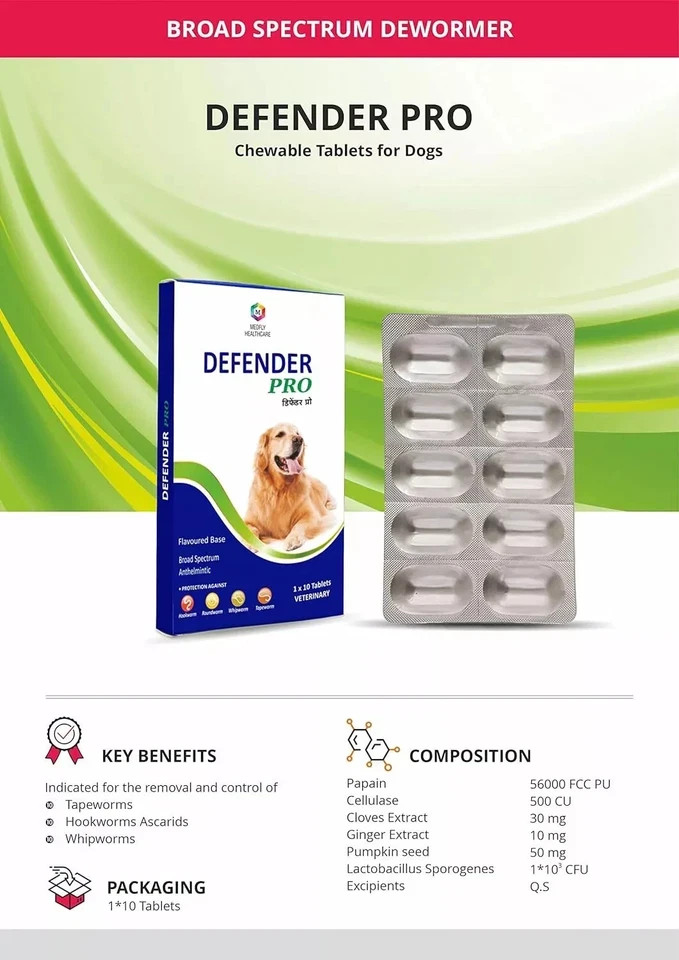 Medfly Healthcare Defender Pro Dewormer For Dogs Of All Life Stages (Pack Of 2)