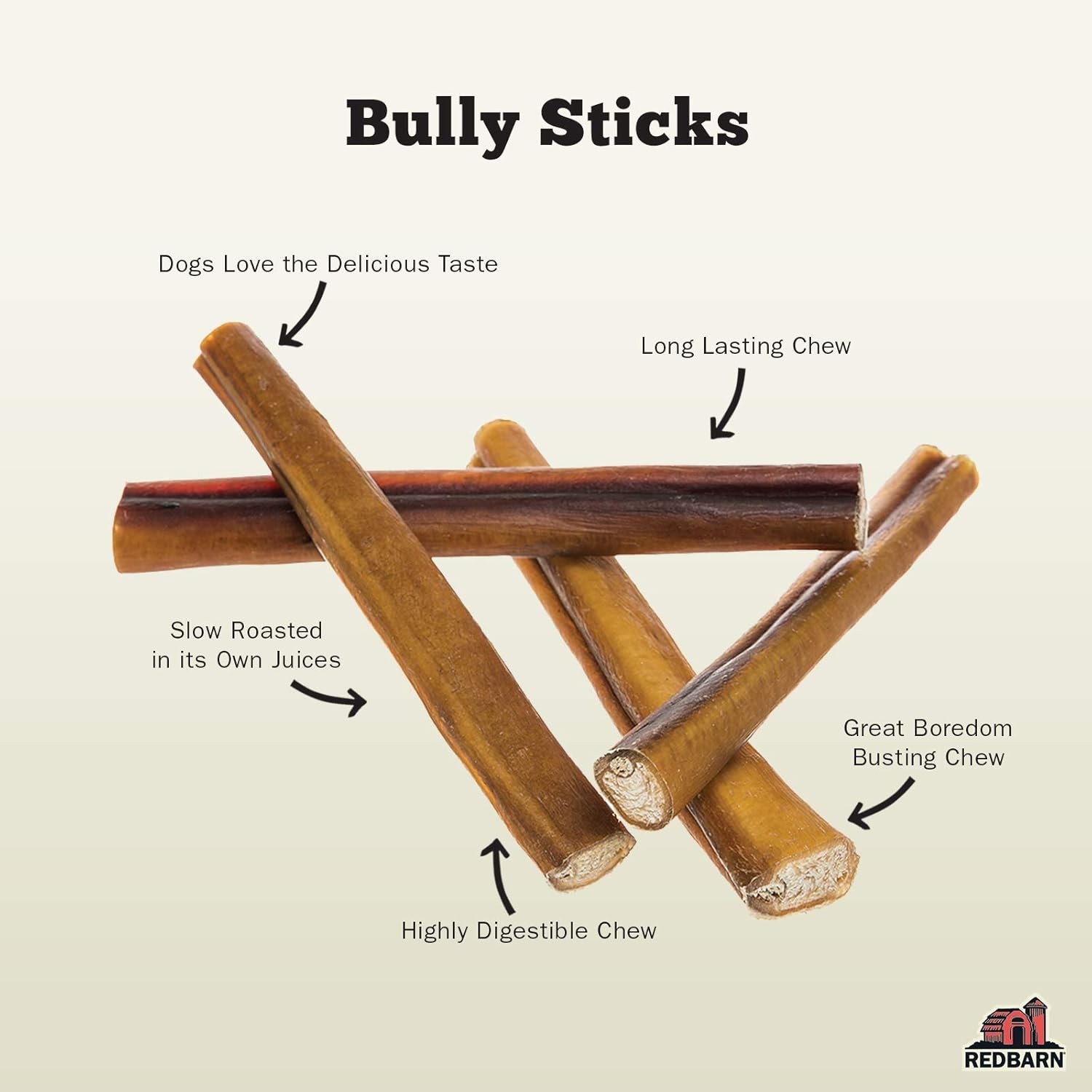 (Pack 0f 50) Redbarn Pet Products 9″ Bully Sticks for Dogs