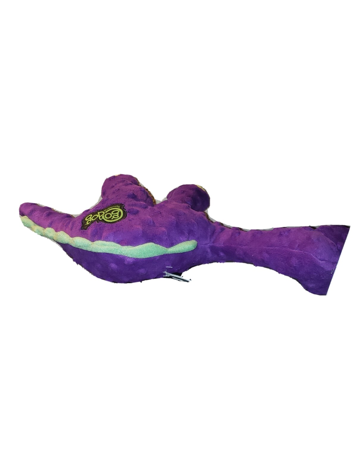goDog Dinos Bruto purple With Chew Guard Technology Tough Plush Dog Large