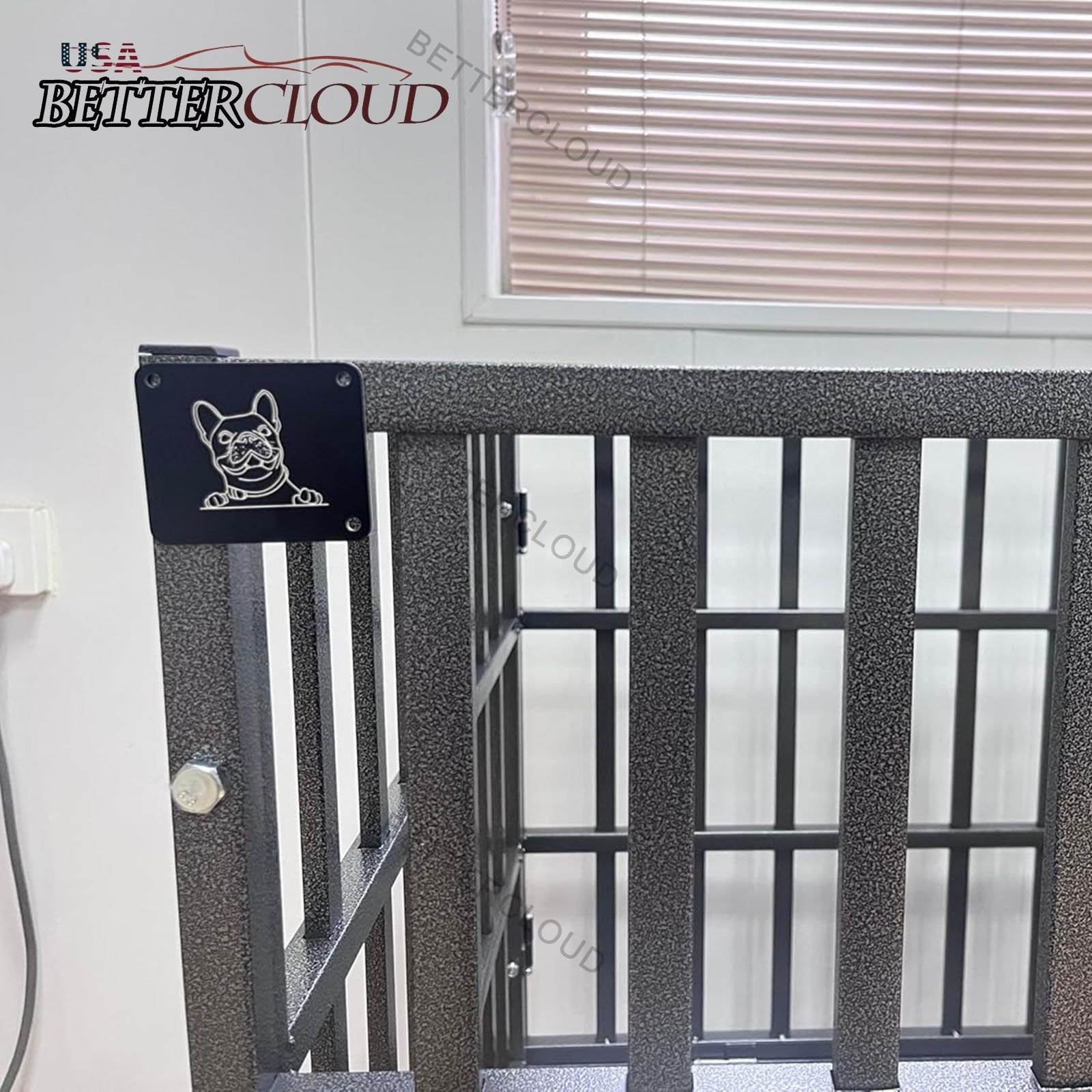 47 Inch High Anxiety Pet Cage Heavy Duty Metal Dog Crate for Medium Large Dogs