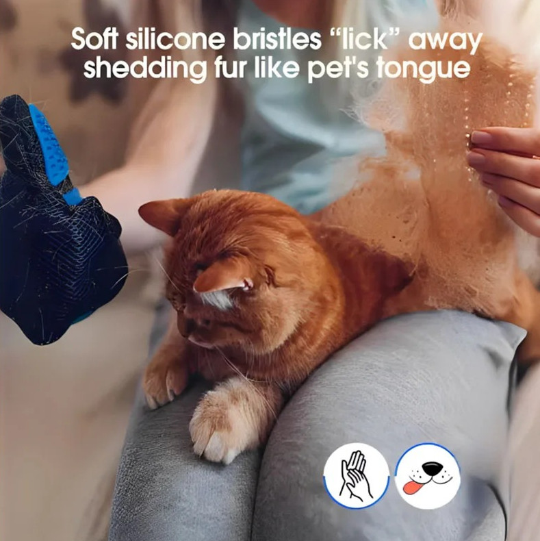 1 pair Pet Hair Remover Glove Comb Dog Cat Grooming Deshedding Massage Brush
