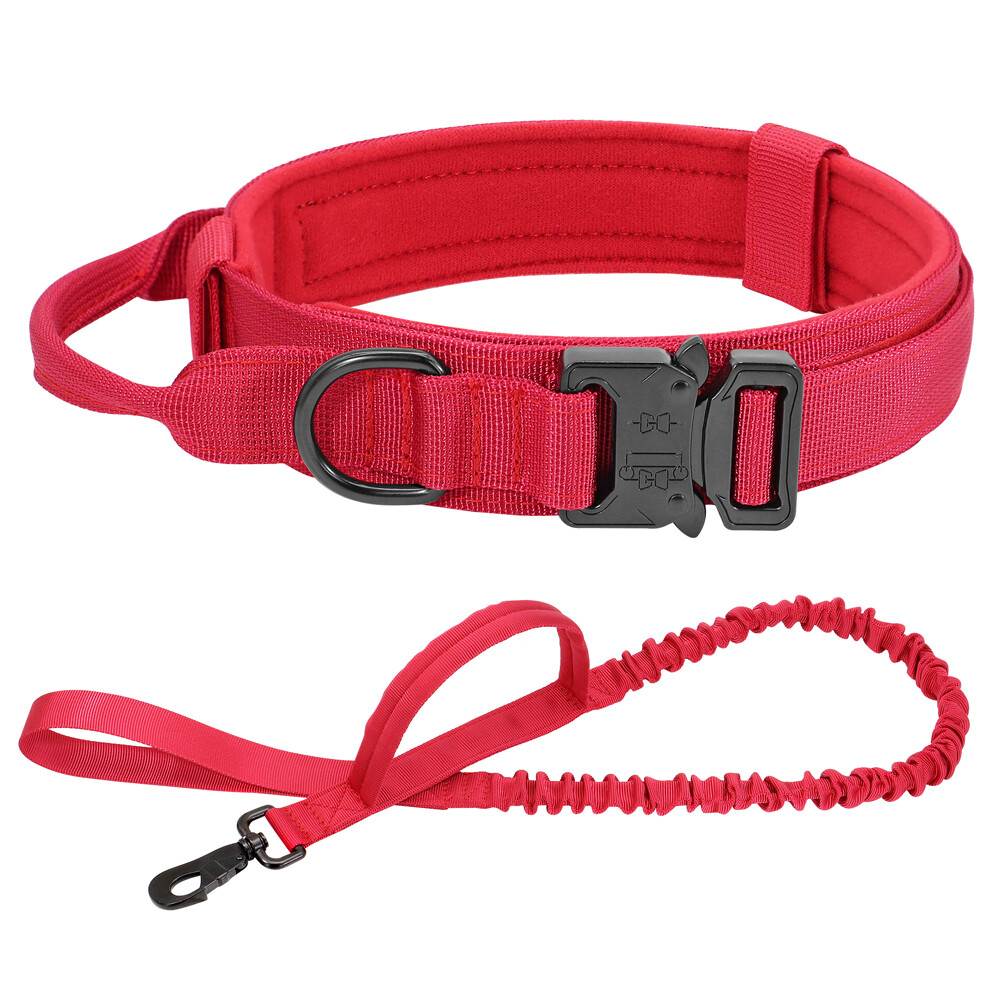 Tactical Dog Collar Military Training With Leash Heavy Duty Metal Buckle M L XL