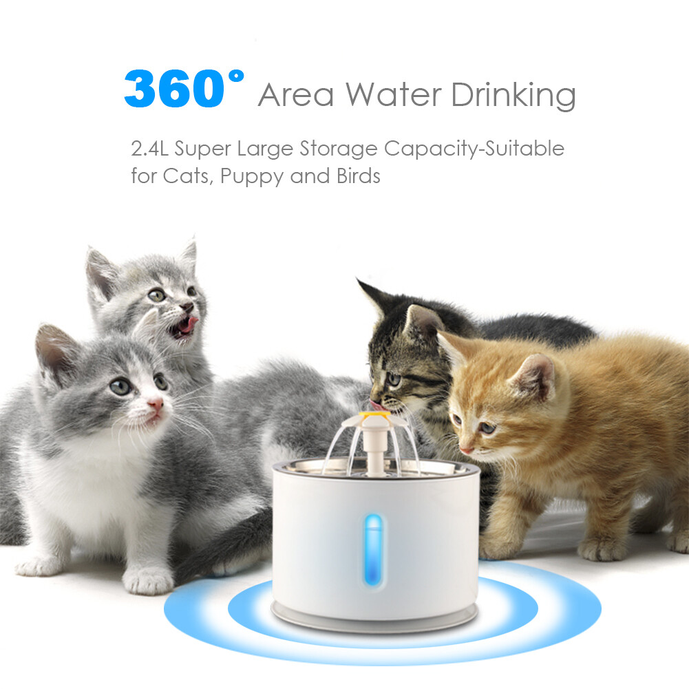 Pet Electric Water Fountain Auto Drinking Bowl Dog Cat Water Dispenser or Filter