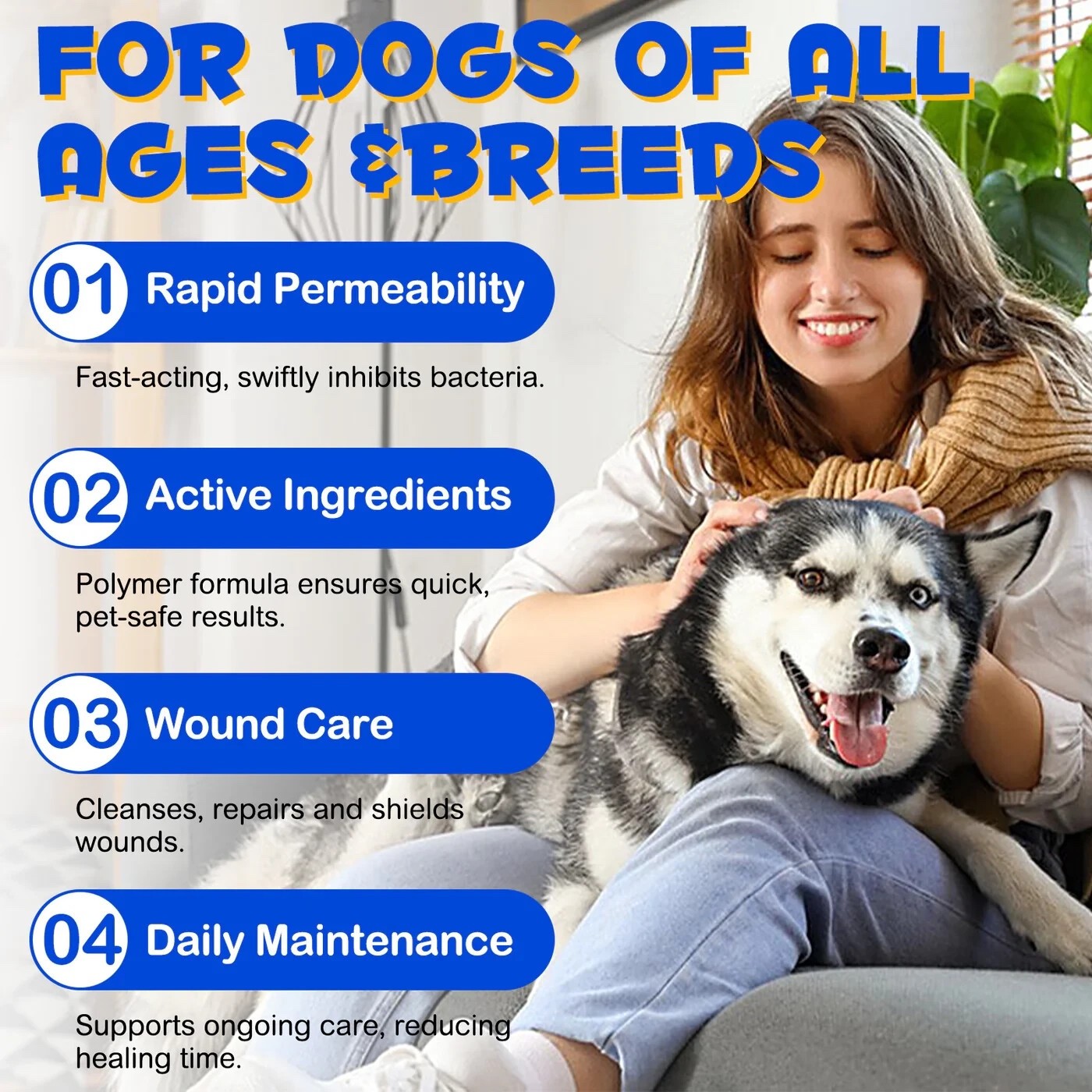 Wound Healing For Dogs Spray Skin Irritation & Itching Lower Infection Risk