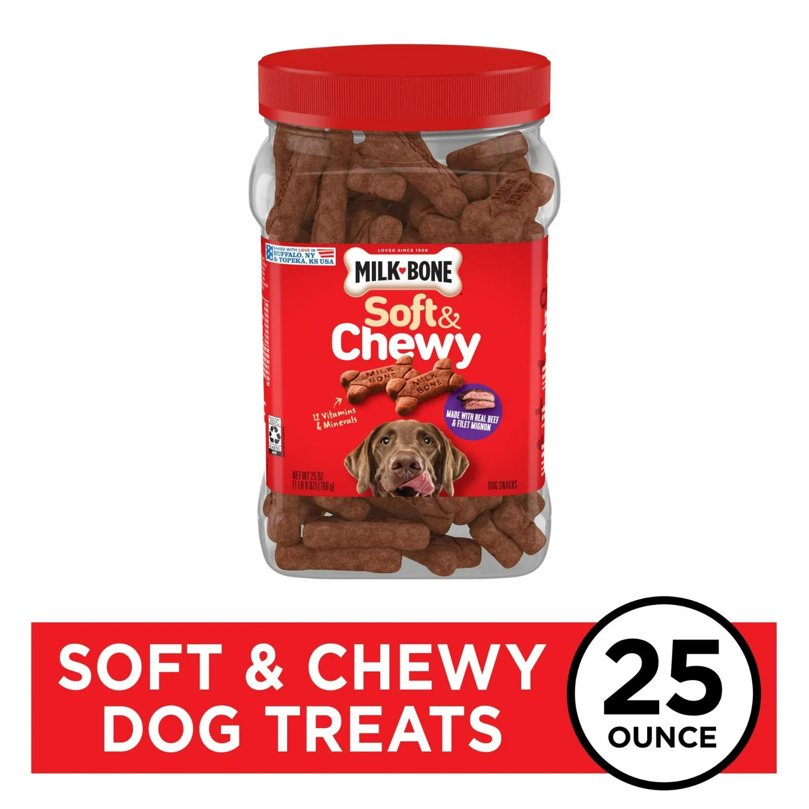 Milk-Bone Soft And Chewy Dog Treats, Beef And Filet Mignon Recipe, 25 Ounce…