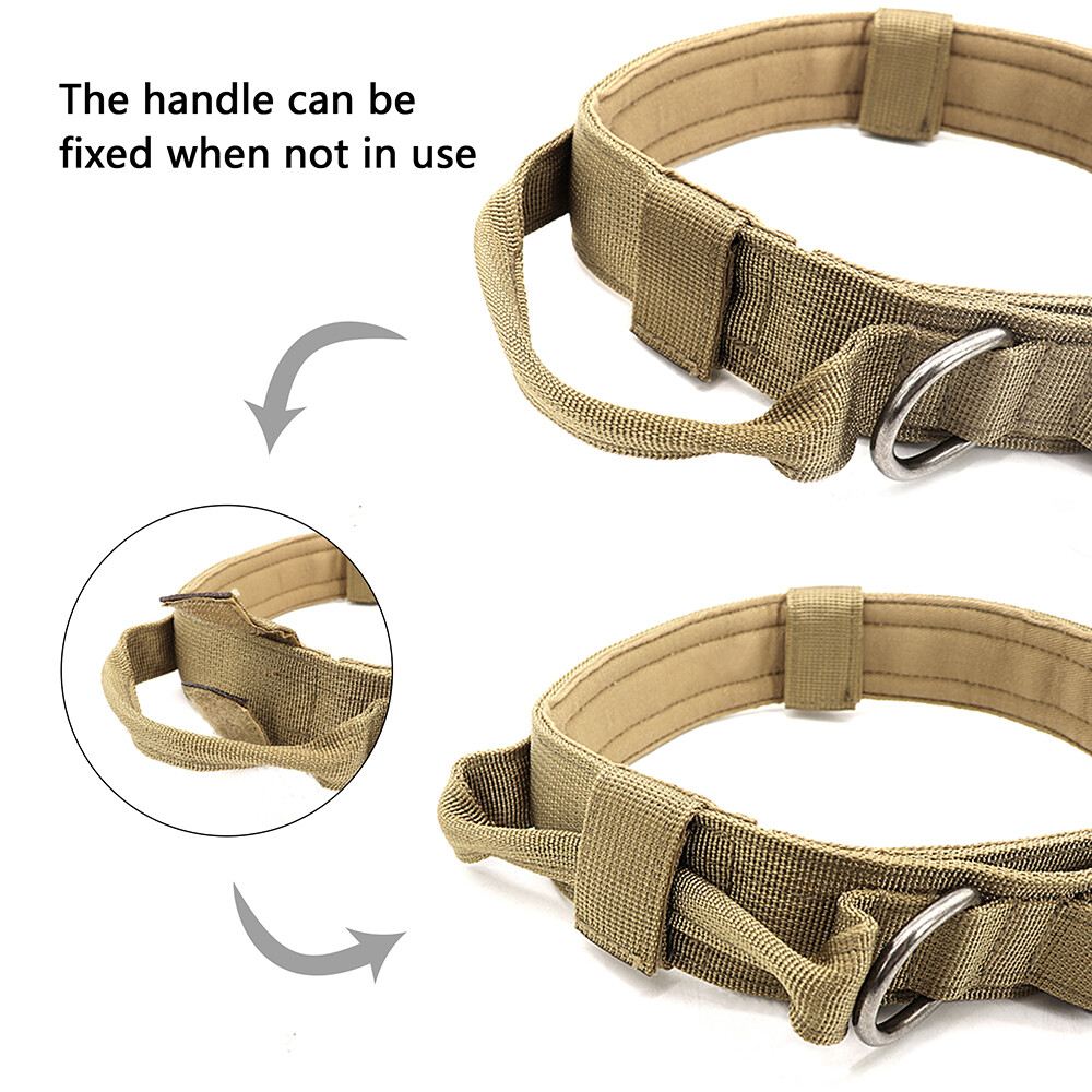 Tactical Dog Collar Military Training With Leash Heavy Duty Metal Buckle M L XL