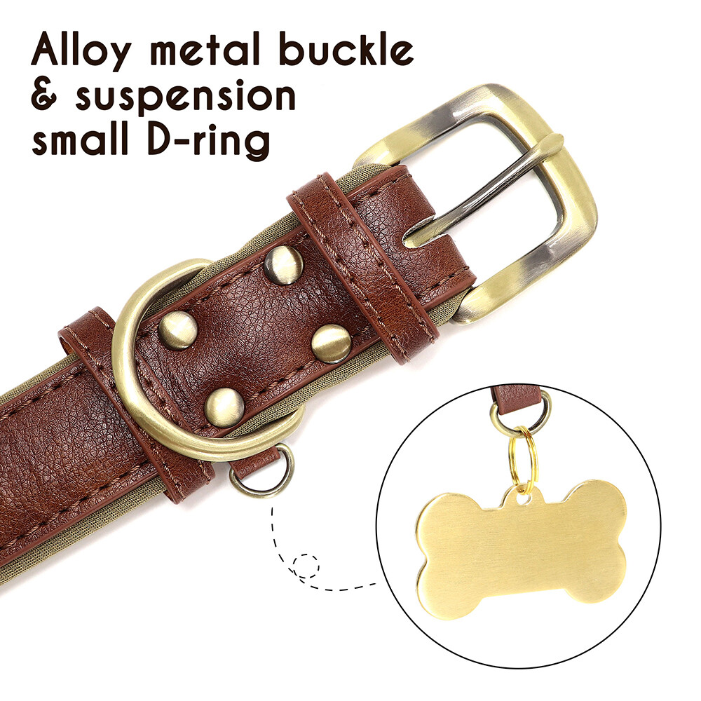 PERSONALIZED Soft Leather Dog Collar Custom Puppy Cat Name Free Engraved XS-XL