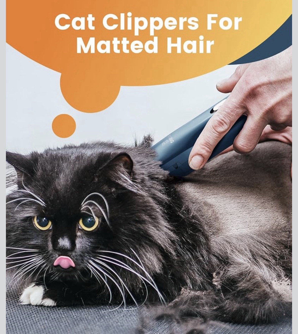 oneisall Cat Clippers Cordless Waterproof Quiet Pet Shaver for Matted Hair